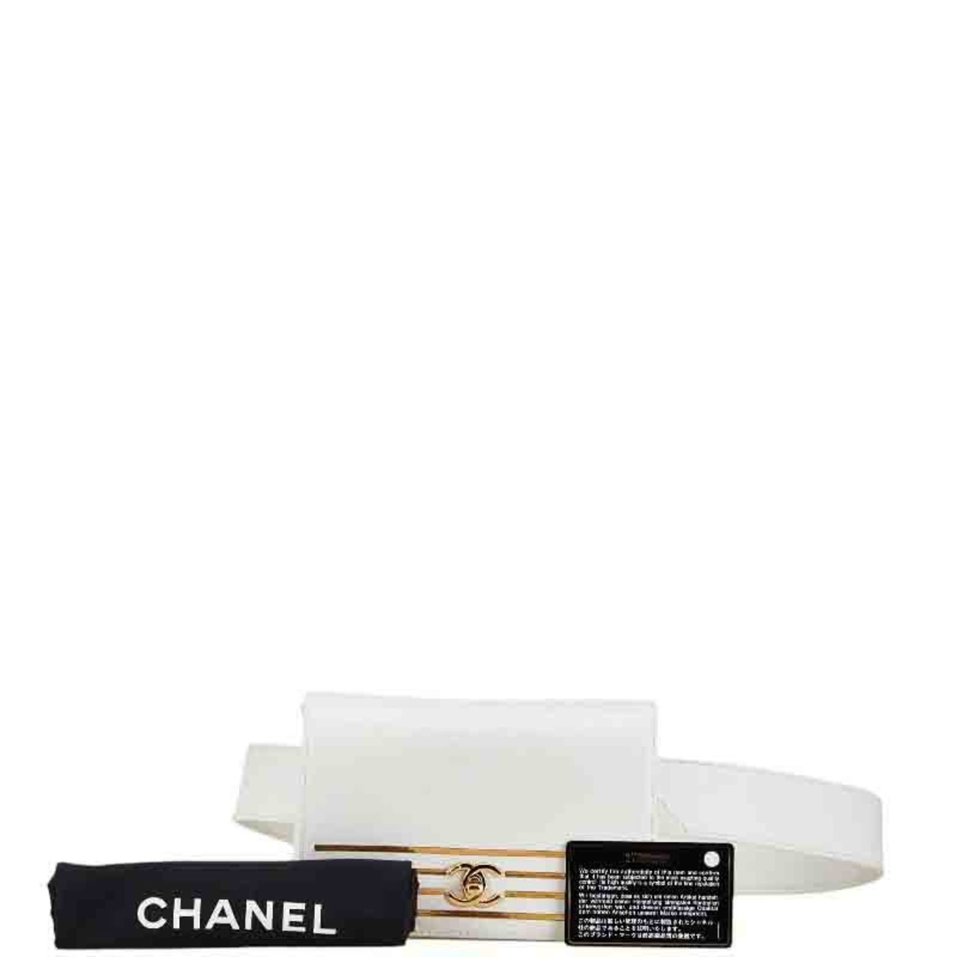 Chanel Coco Mark, White, Leather, shoulder