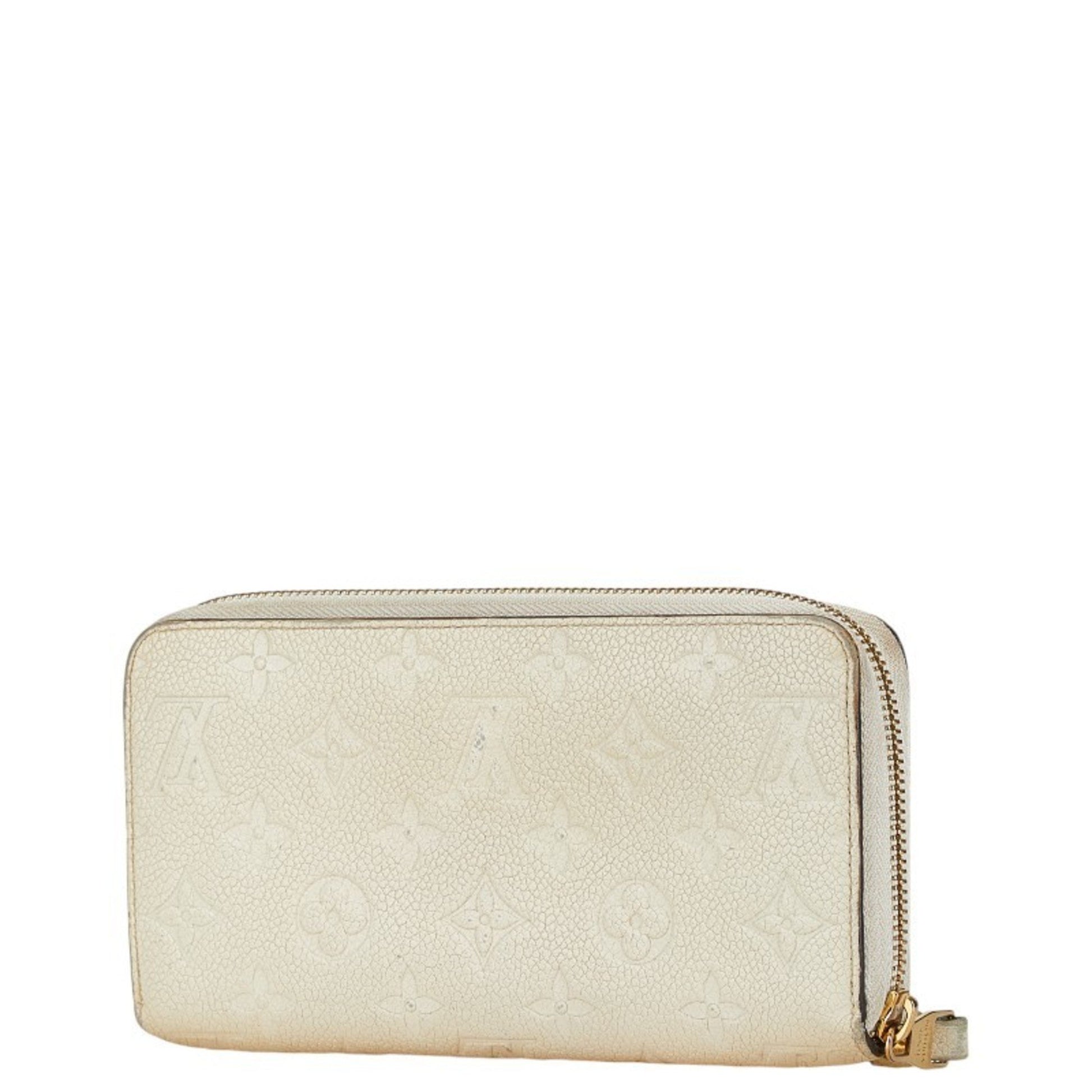 Louis Vuitton Portefeuille zippy, White, Leather, wallet