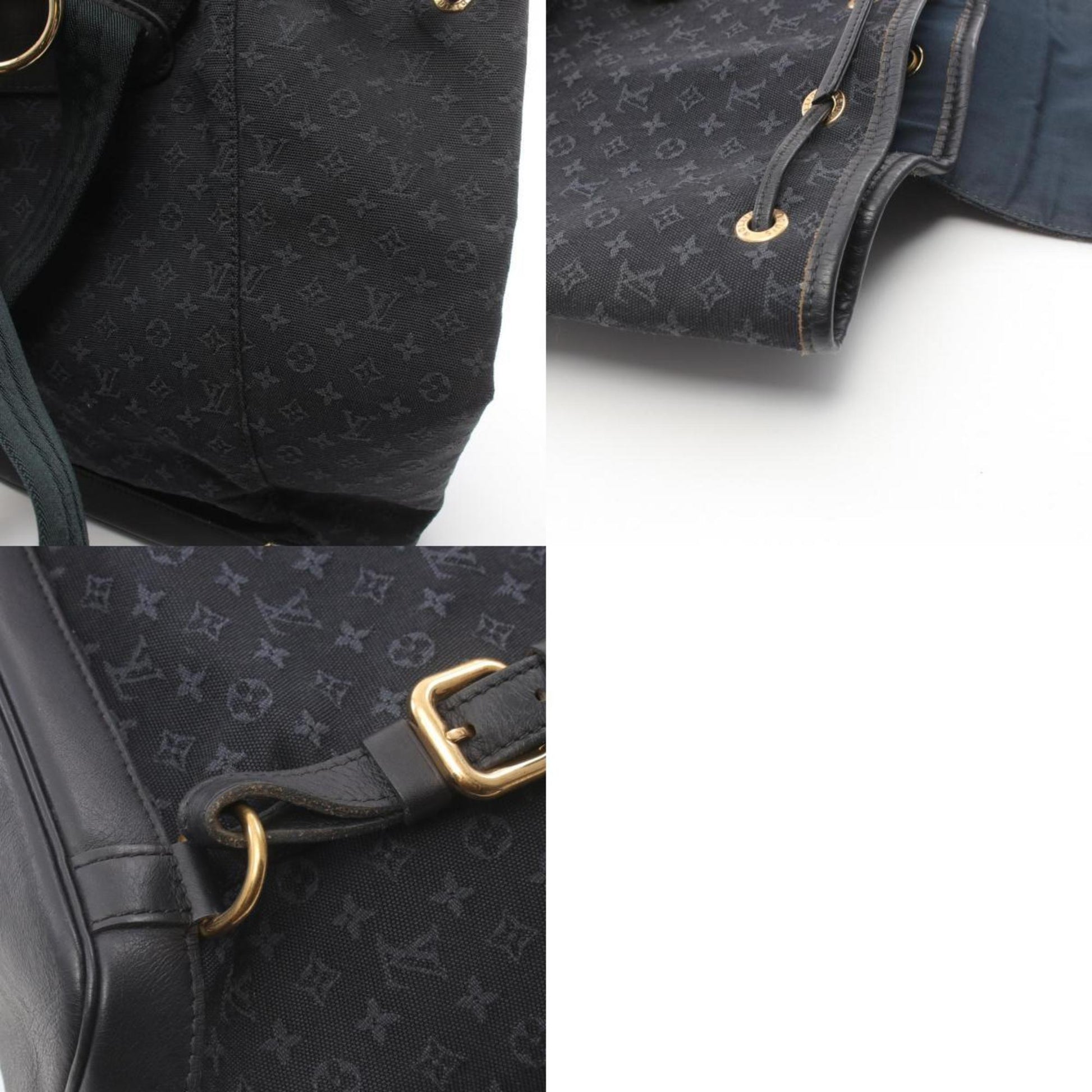 Louis Vuitton Montsouris GM, Navy, Canvas, backpack