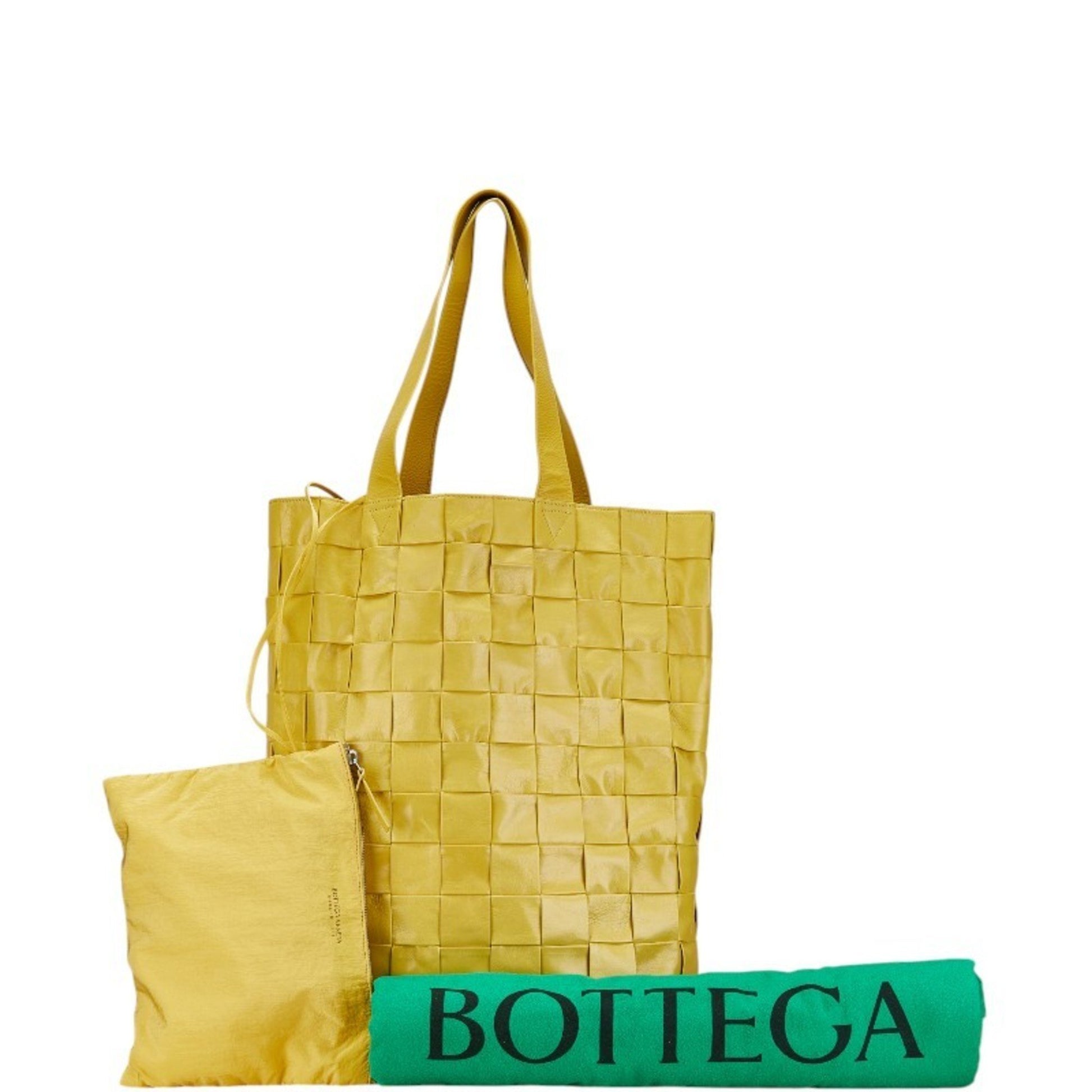 Bottega Veneta Intrecciato, Yellow, Leather, tote