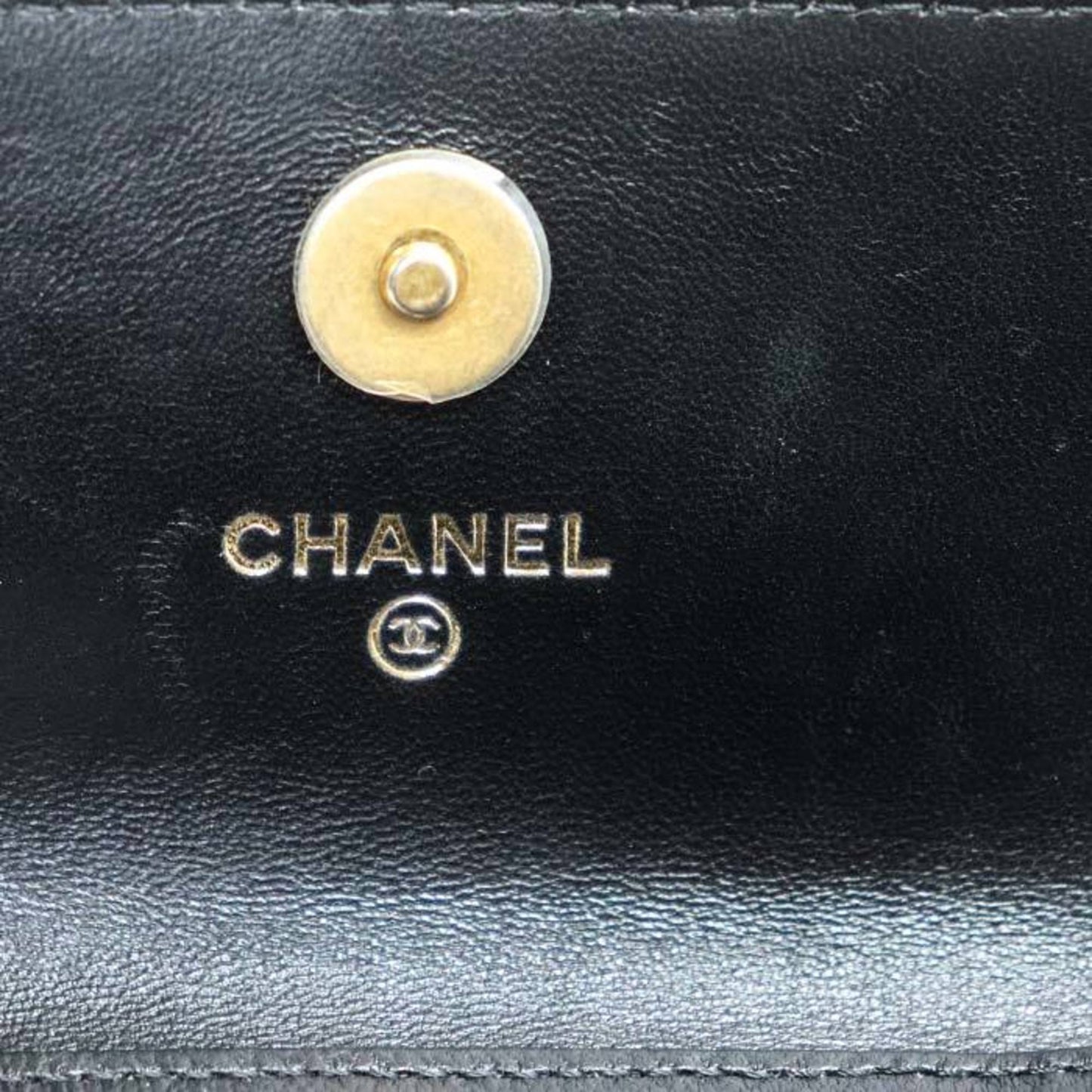 Chanel Wallet On Chain, Black, Leather, shoulder