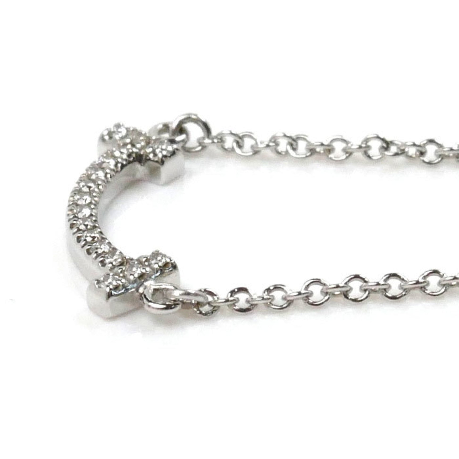 Tiffany & Co T Smile, Silver, White Gold, necklace