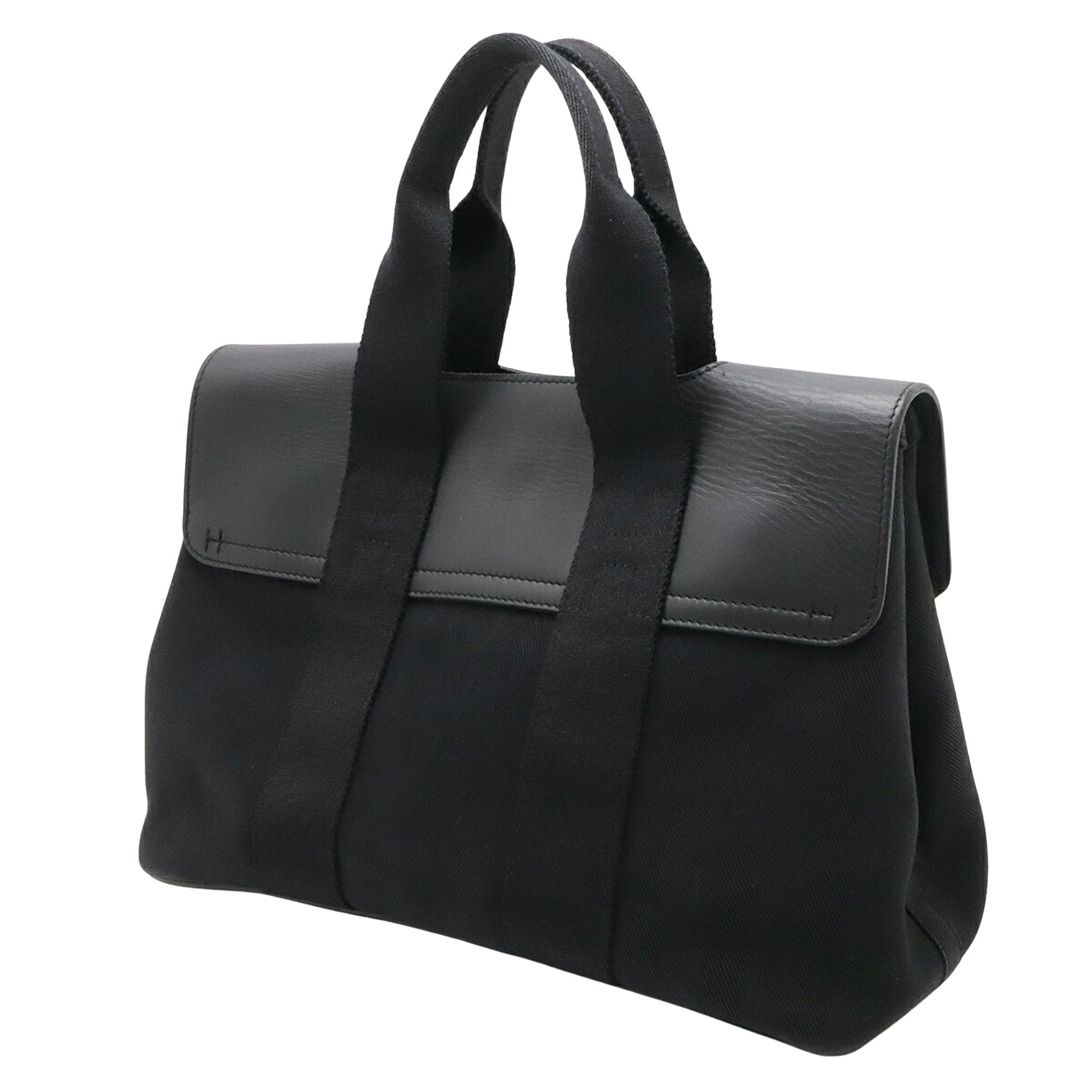 Hermès Valparaiso, Black, Canvas, tote