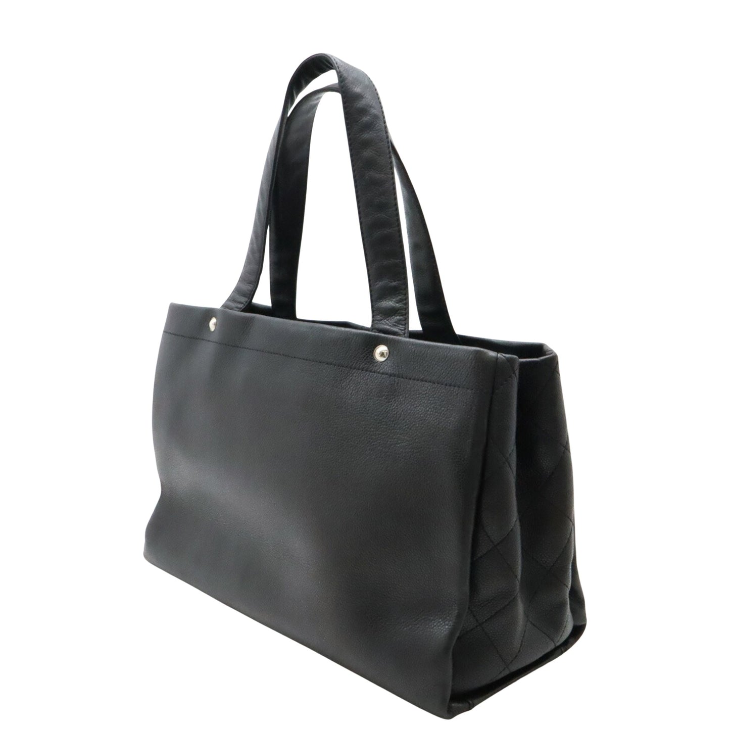 Chanel Coco Mark, Black, Leather, tote