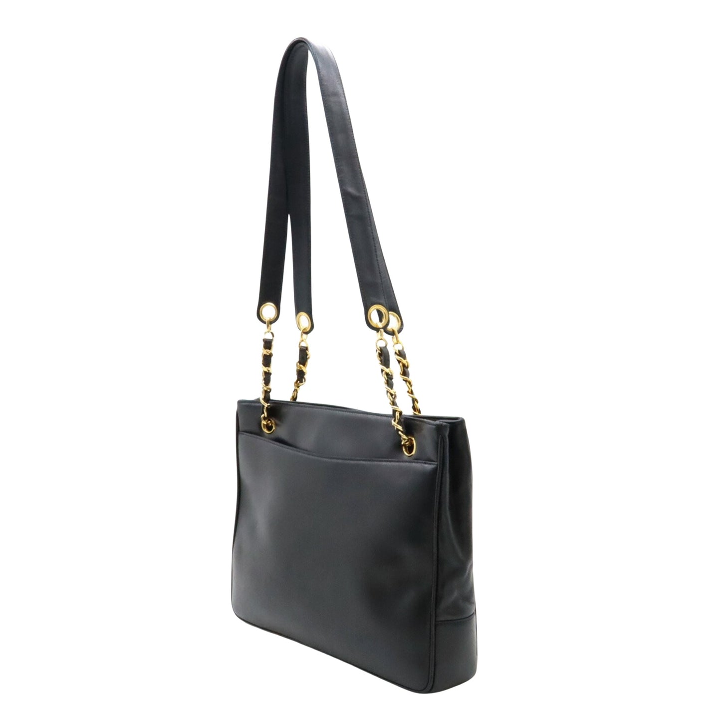 Chanel Coco Mark, Black, Leather, shoulder