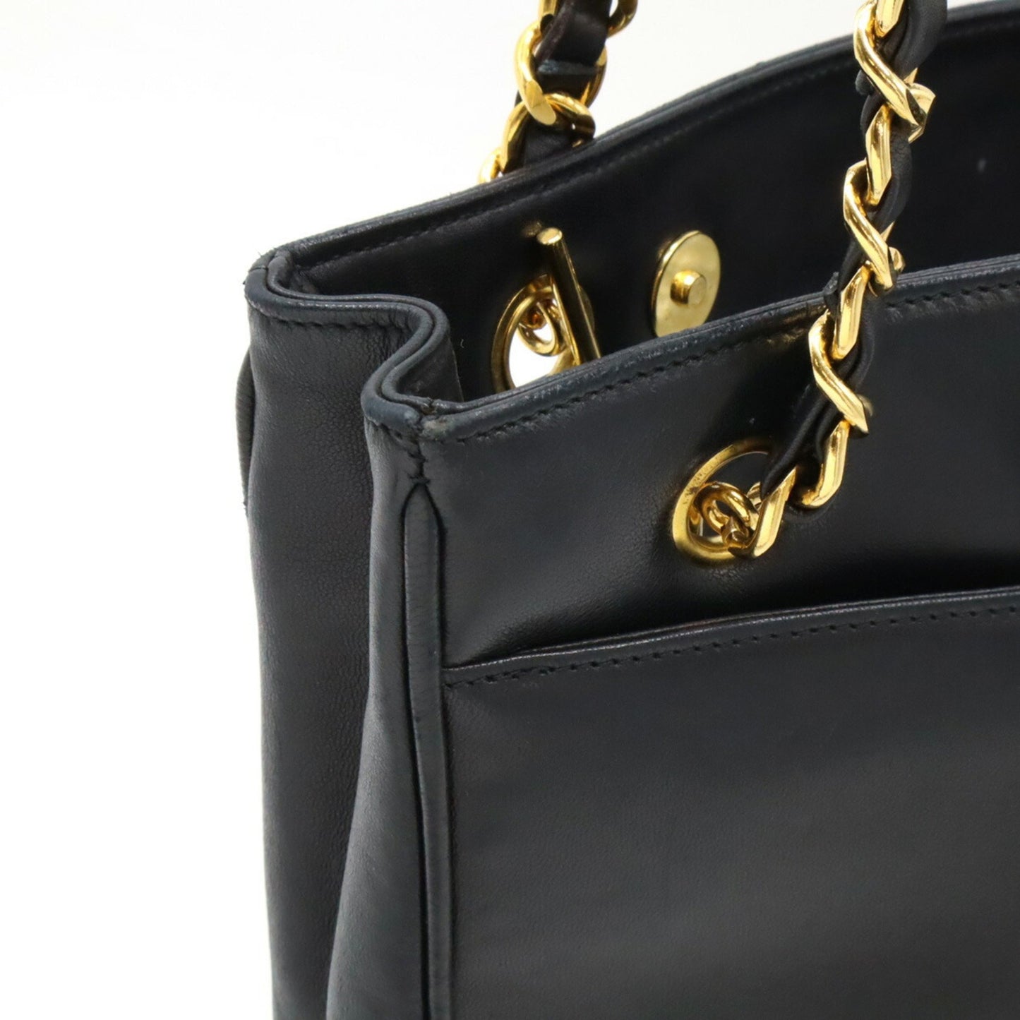 Chanel Coco Mark, Black, Leather, shoulder