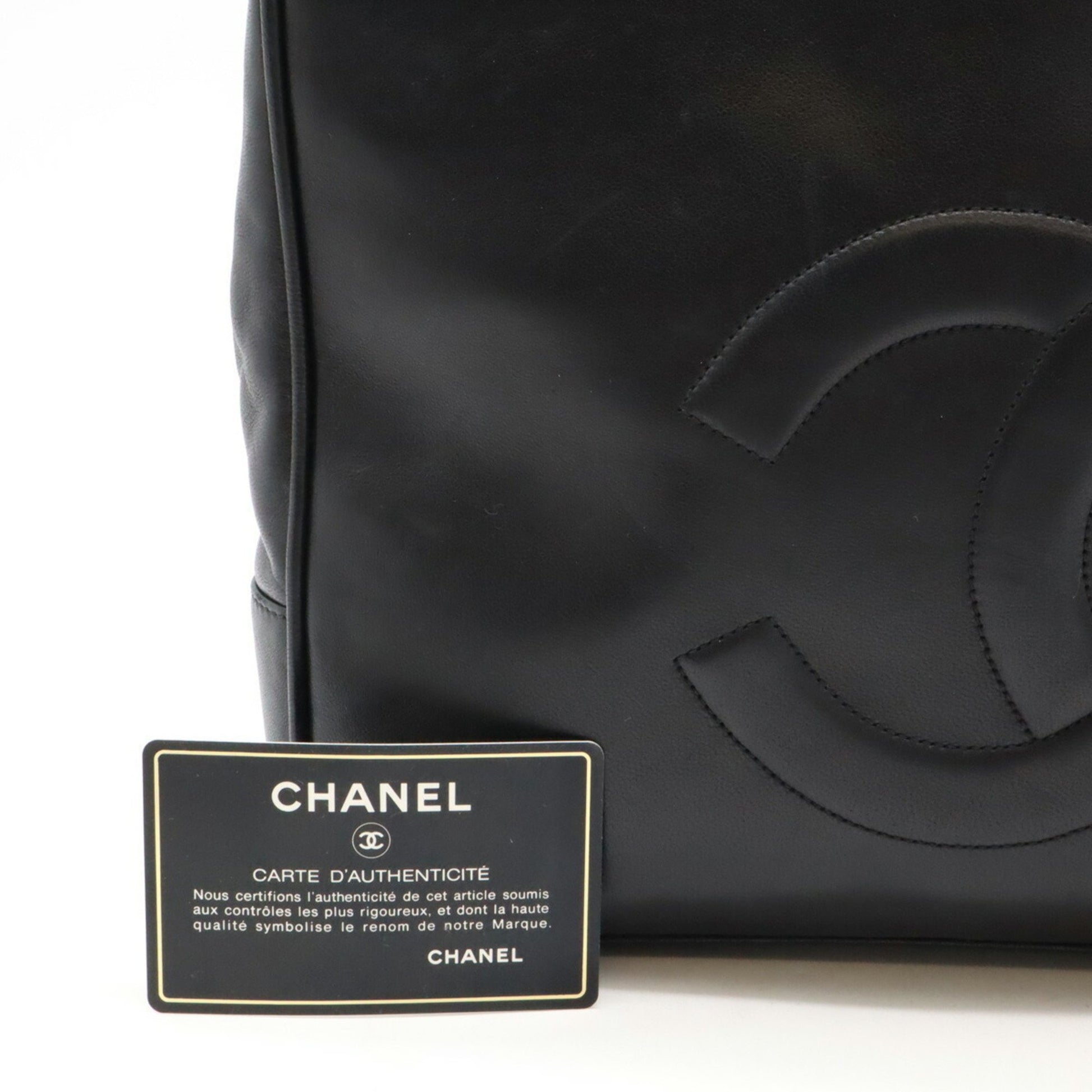 Chanel Coco Mark, Black, Leather, shoulder