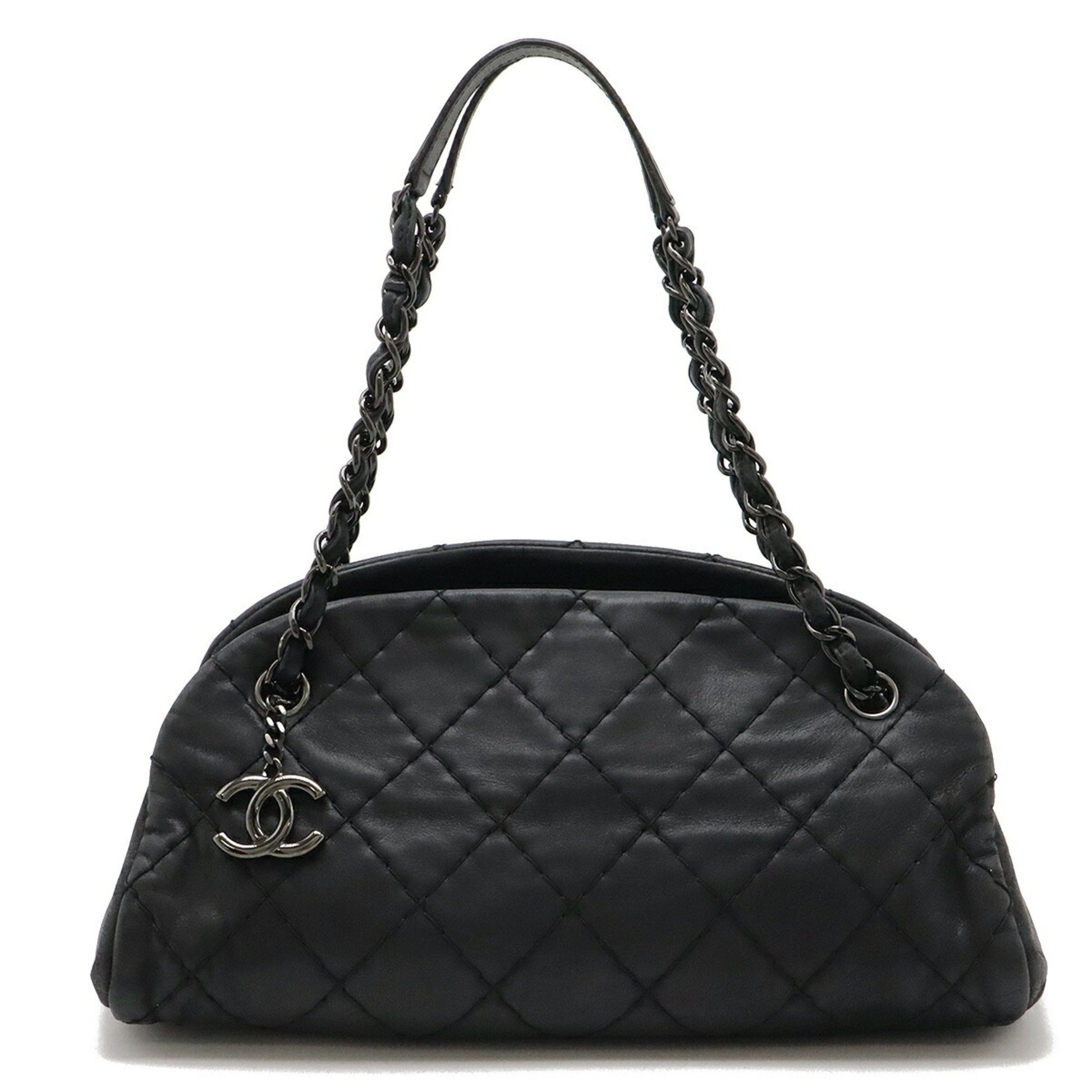 Chanel Mademoiselle, Black, Leather, shoulder