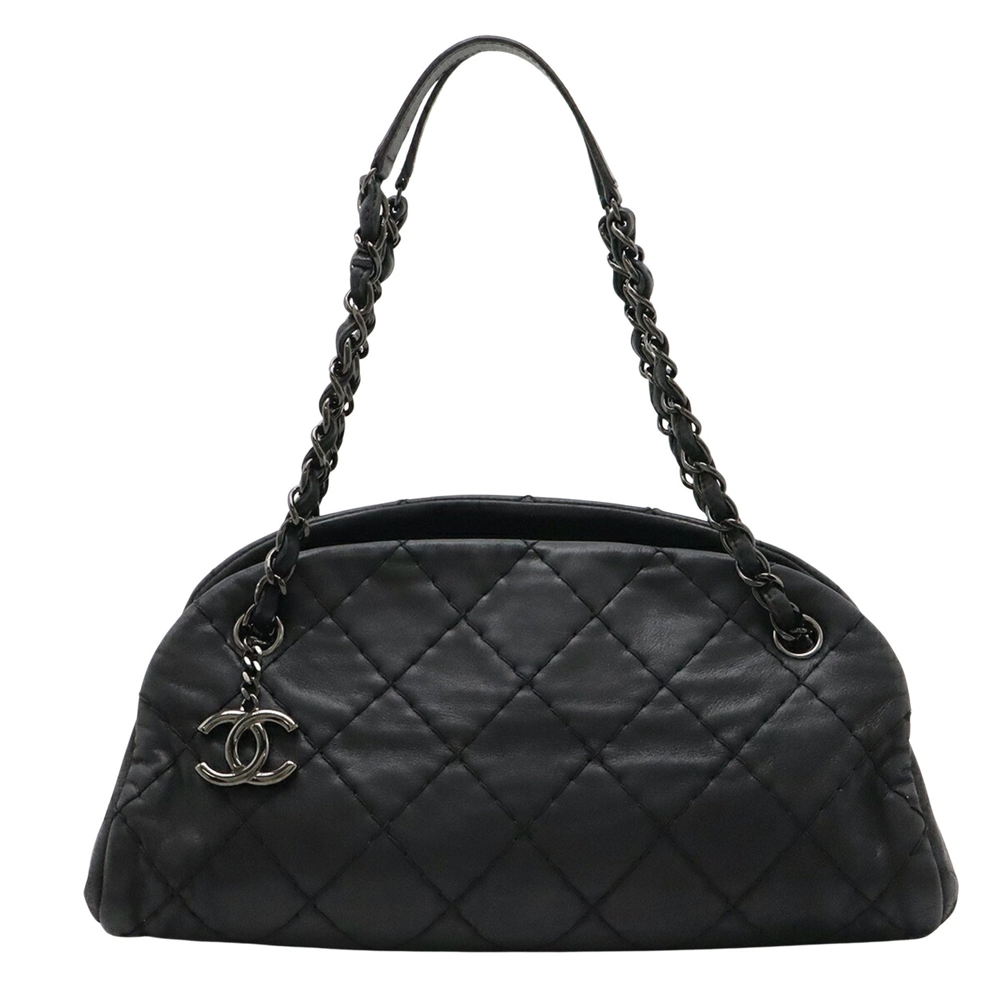 Chanel Mademoiselle, Black, Leather, shoulder