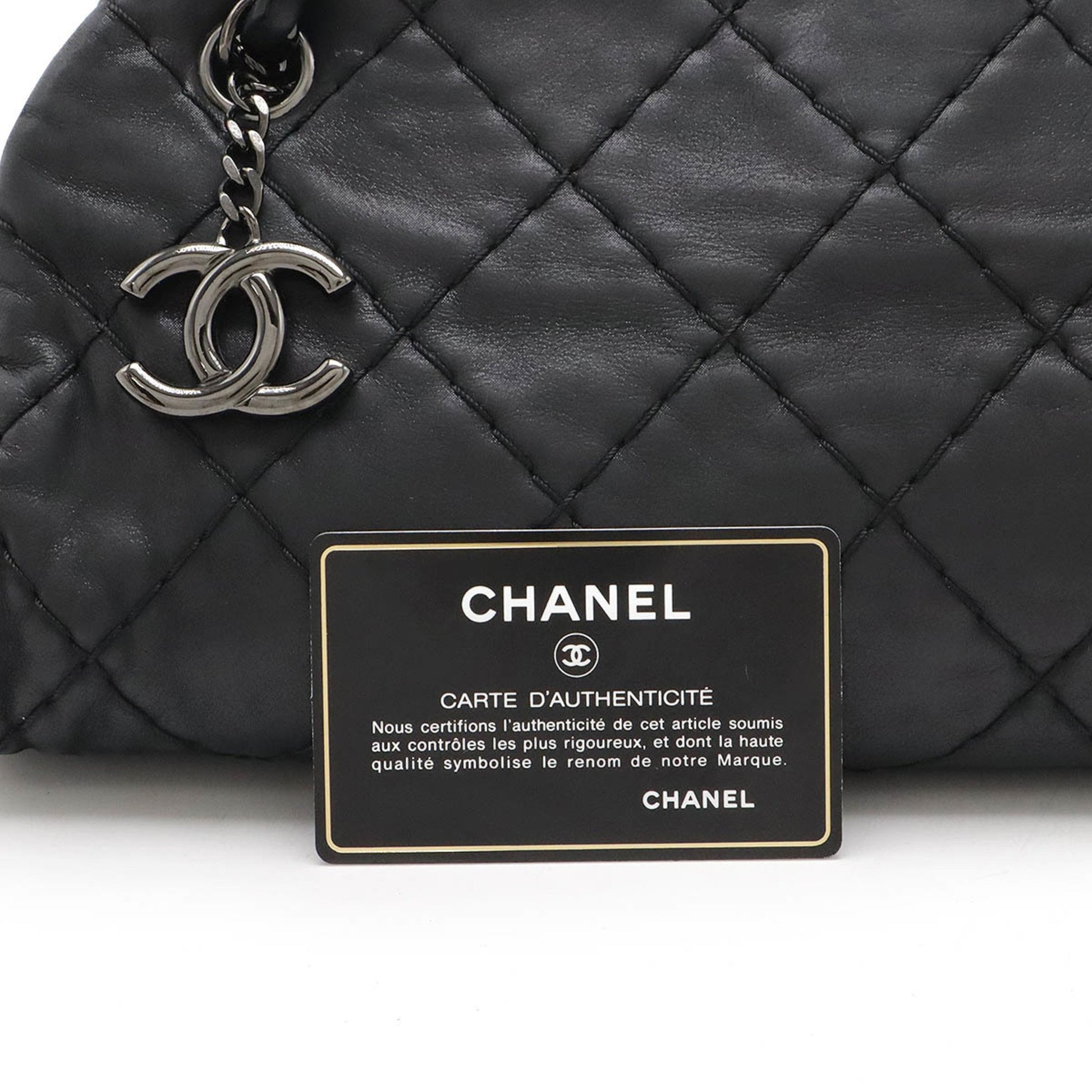 Chanel Mademoiselle, Black, Leather, shoulder