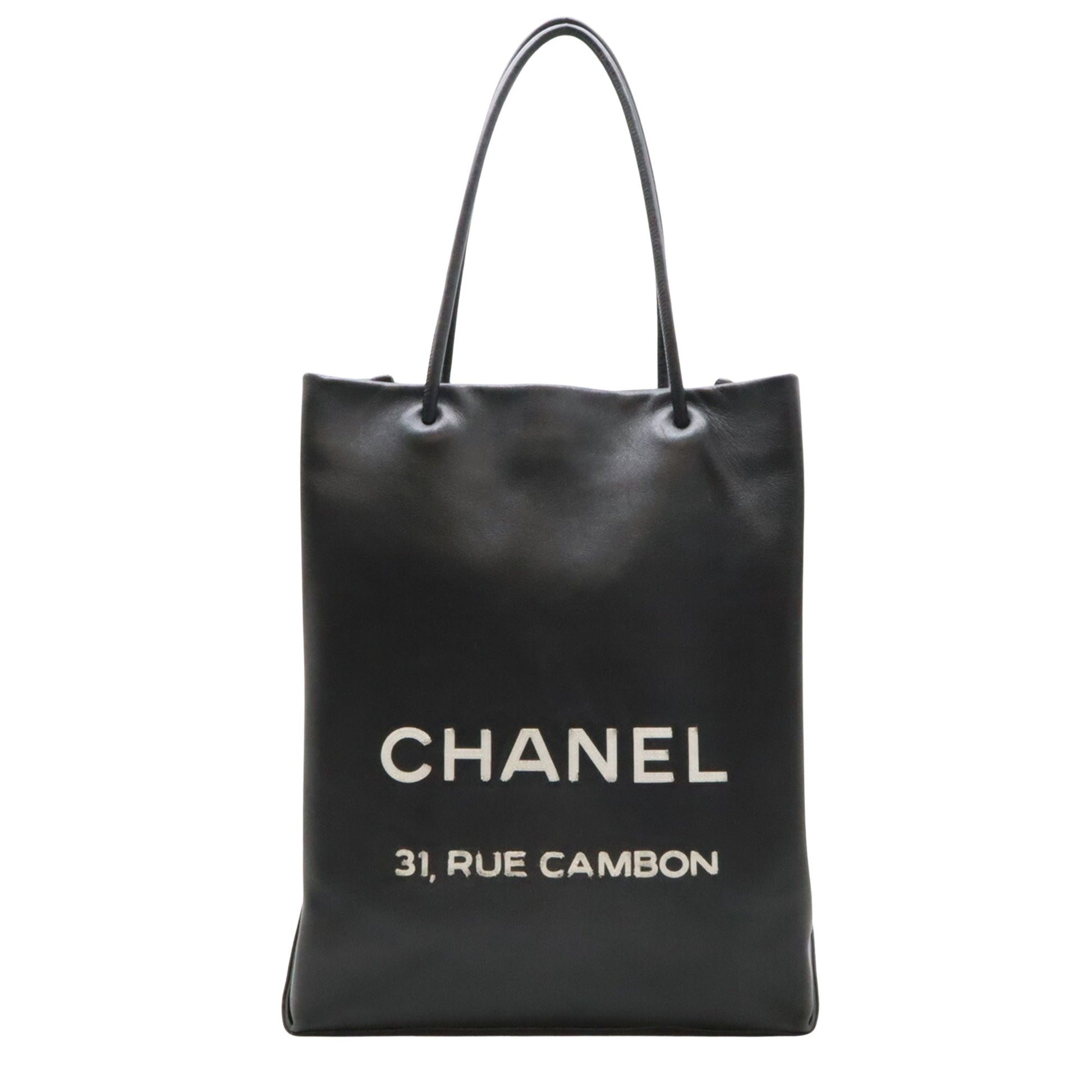 Chanel Cambon line, Black, Leather, tote