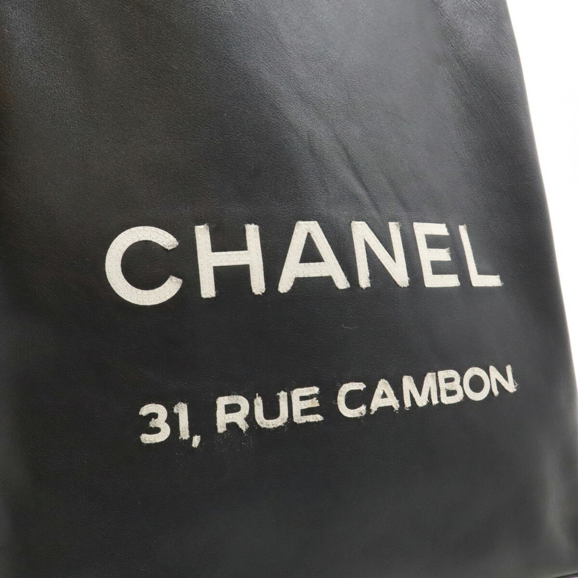 Chanel Cambon line, Black, Leather, tote