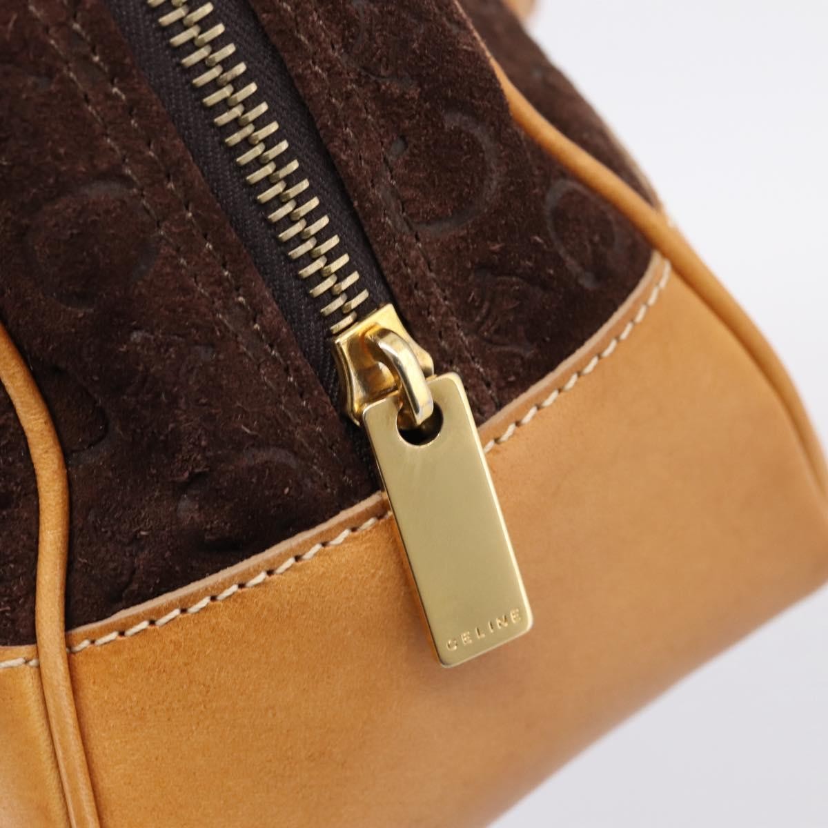 Celine C Macadam Suede and Leather, Brown, Suede, Handbag