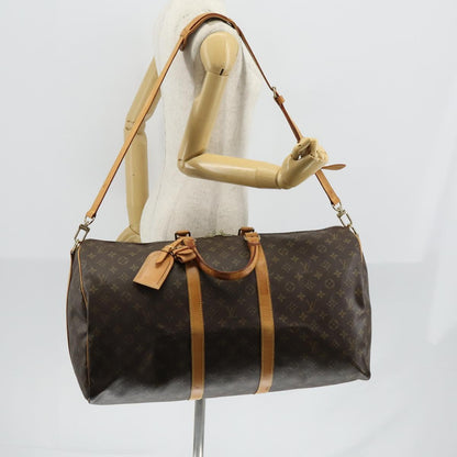 Louis Vuitton Keepall Bandouliere Bag Monogram Canvas, BROWN, CANVAS, Travel bag