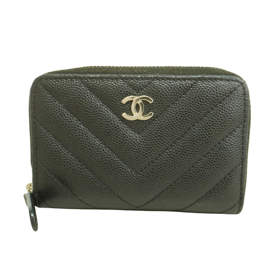 Chanel, Black, Leather, wallet