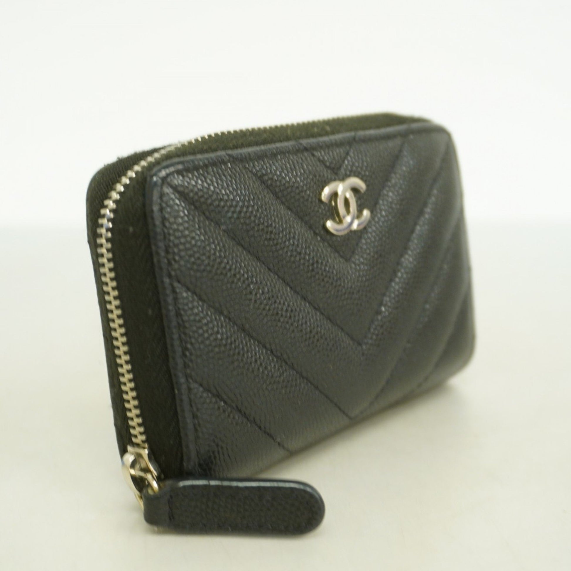 Chanel, Black, Leather, wallet