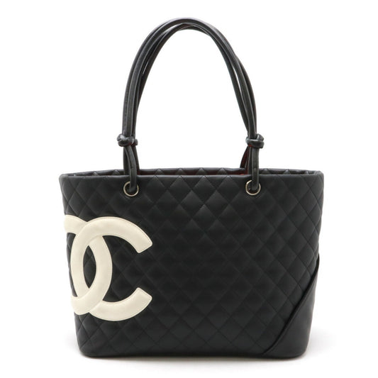 Chanel Cambon line, Black, Calfskin, shoulder