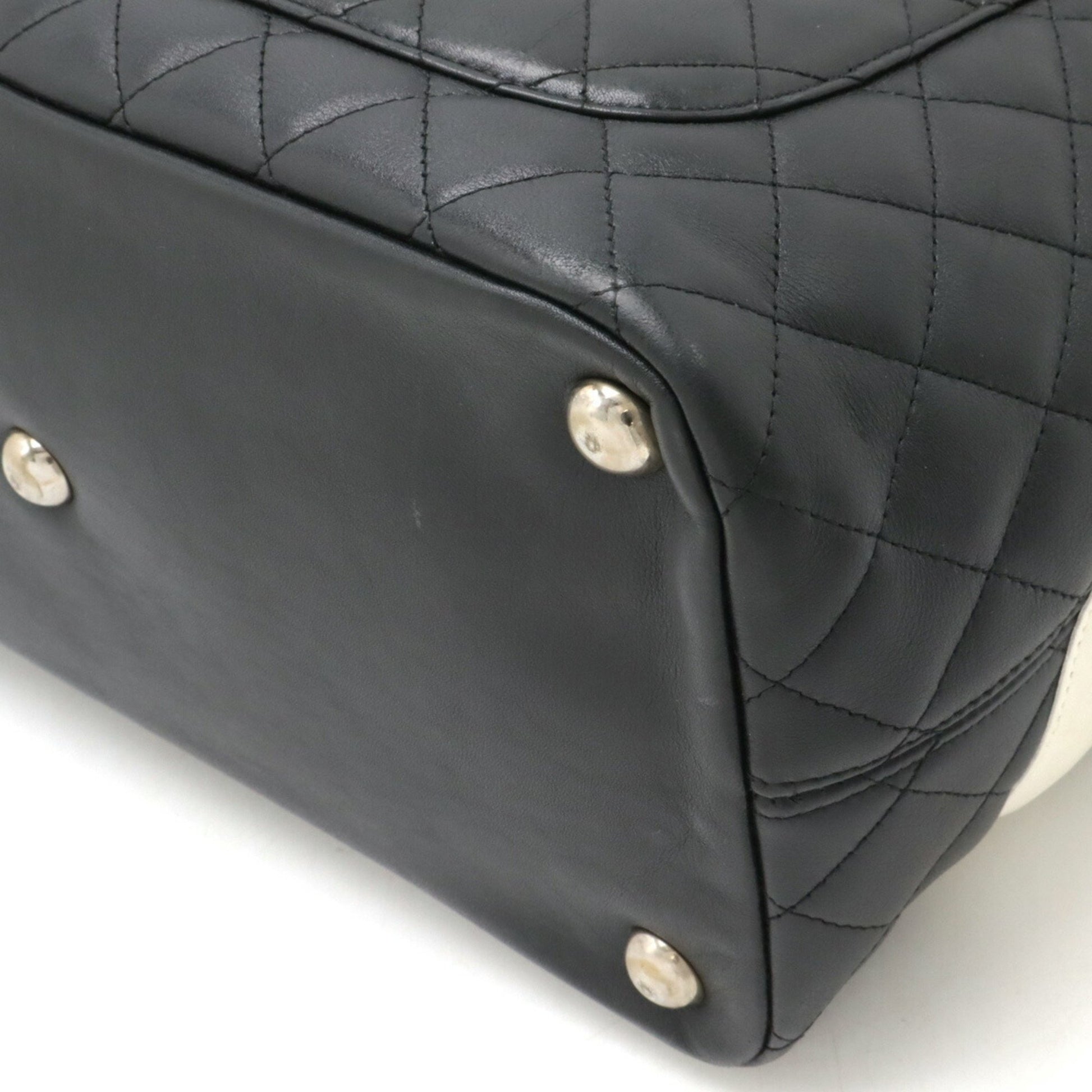 Chanel Cambon line, Black, Calfskin, shoulder