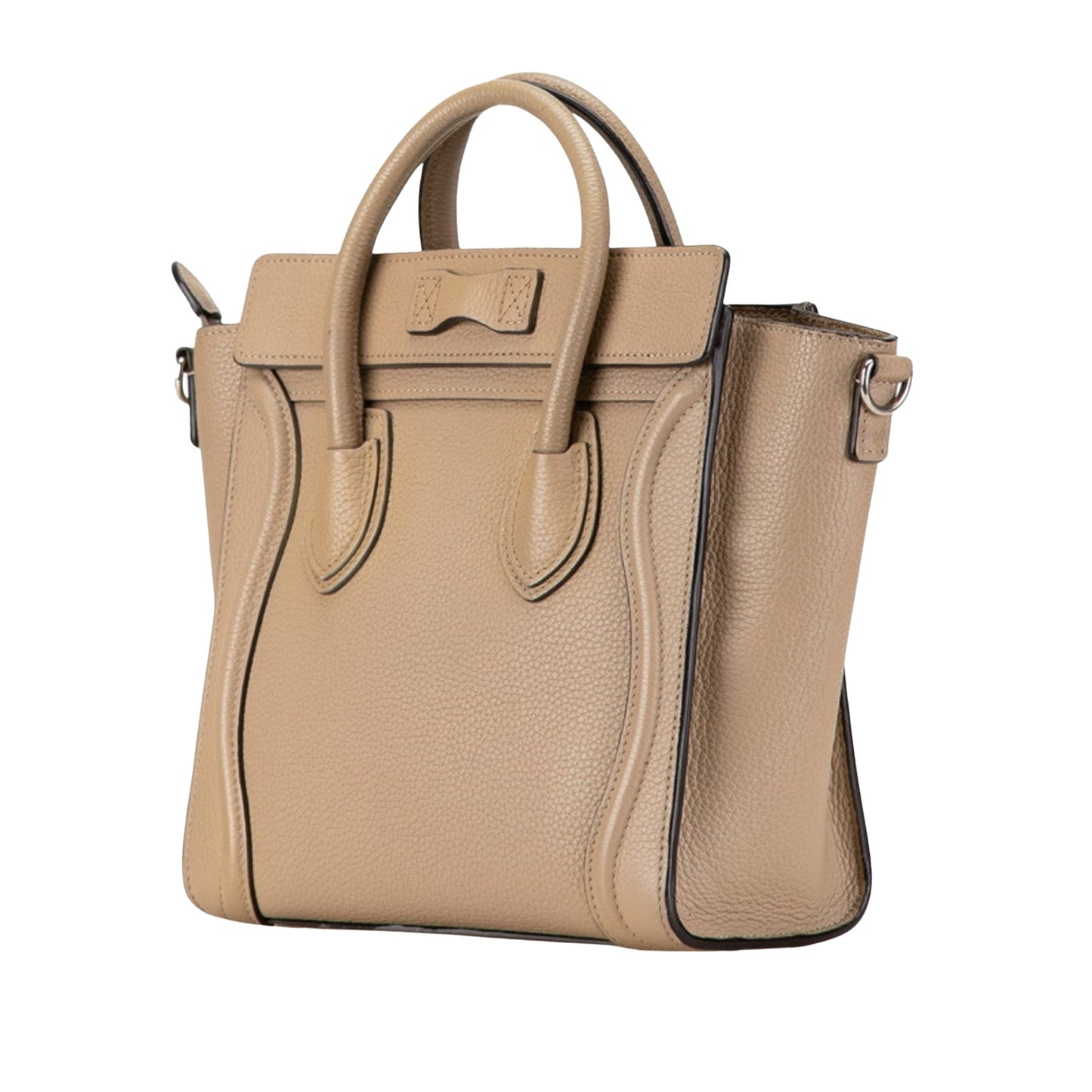 Céline Nano Luggage, Beige, Leather, shoulder