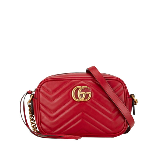 Gucci GG Marmont, Red, Leather, shoulder