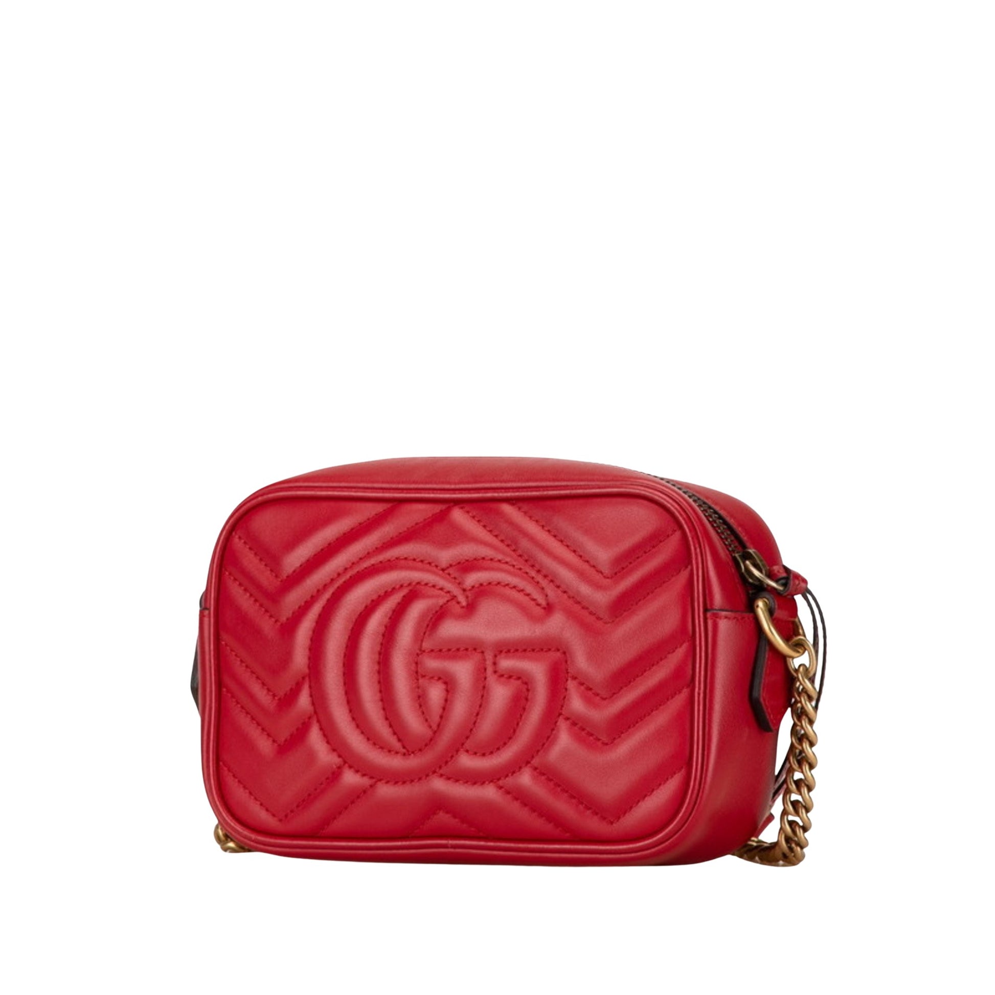 Gucci GG Marmont, Red, Leather, shoulder