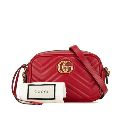 Gucci GG Marmont, Red, Leather, shoulder