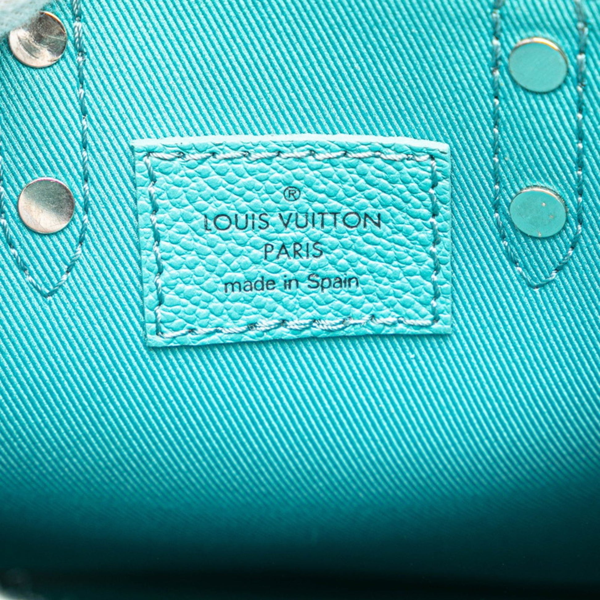 Louis Vuitton Sac Plat, Green, Leather, handbag