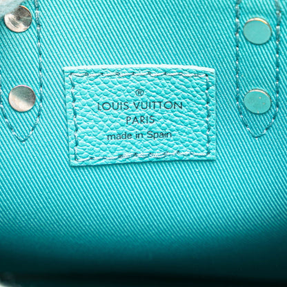 Louis Vuitton Sac Plat, Green, Leather, handbag