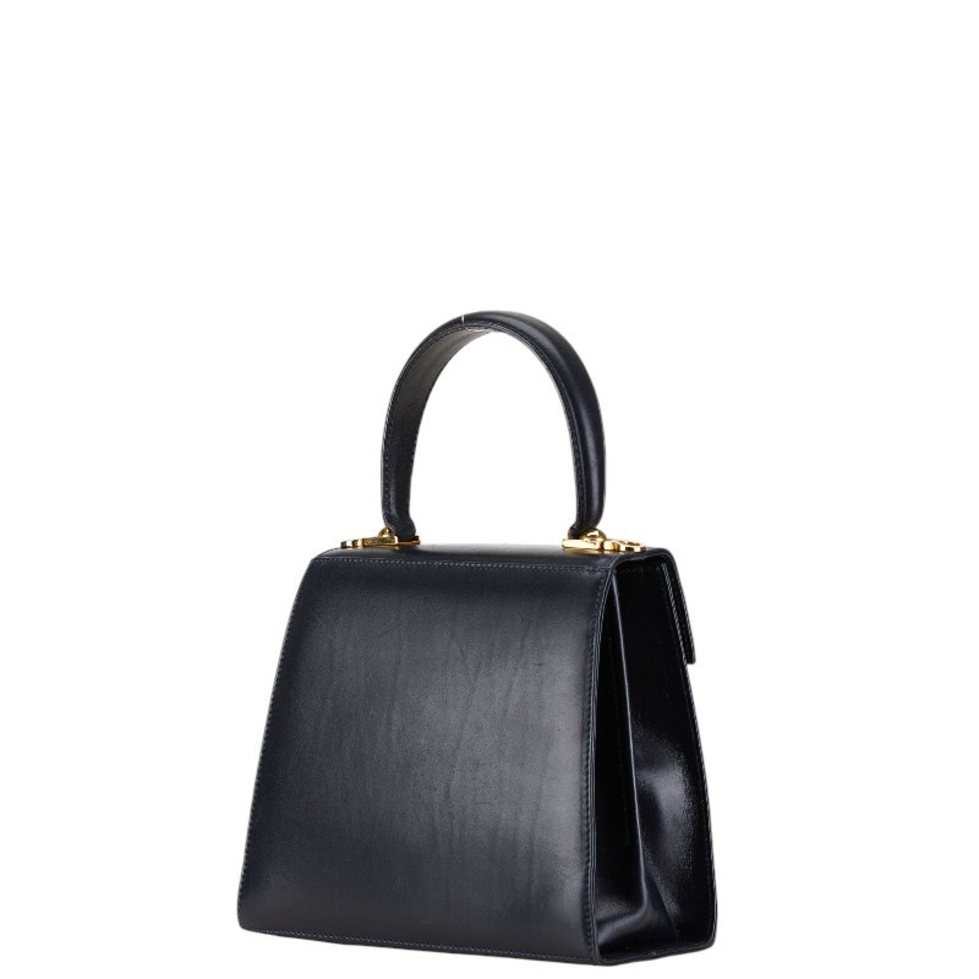 Salvatore Ferragamo Gancini, Black, Leather, handbag