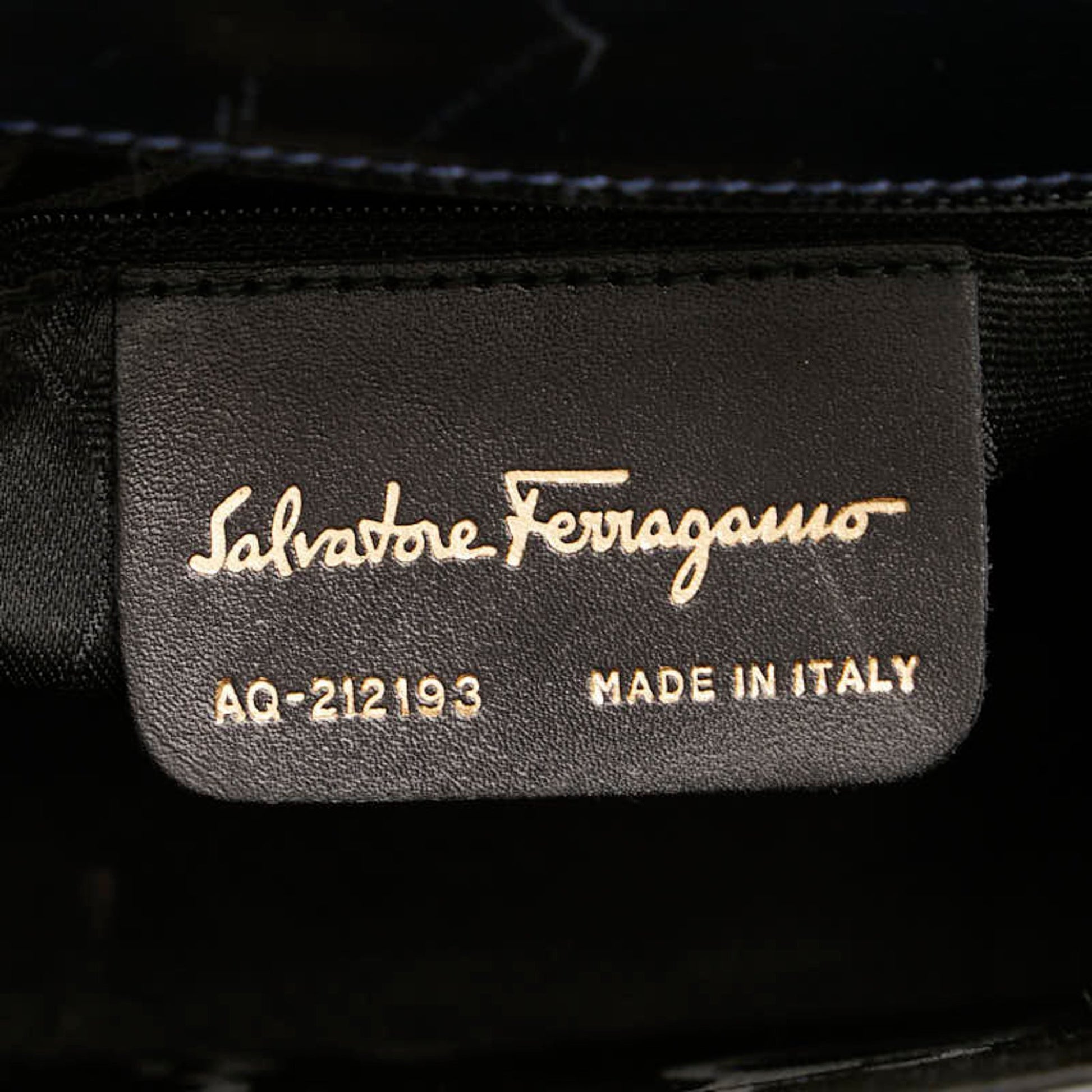 Salvatore Ferragamo Gancini, Black, Leather, handbag