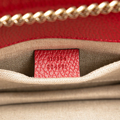 Gucci Interlocking G, Red, Leather, shoulder