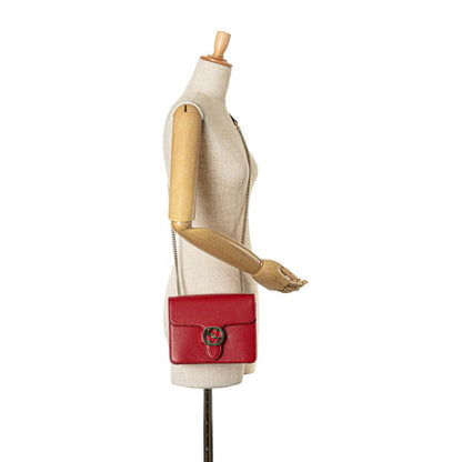 Gucci Interlocking G, Red, Leather, shoulder
