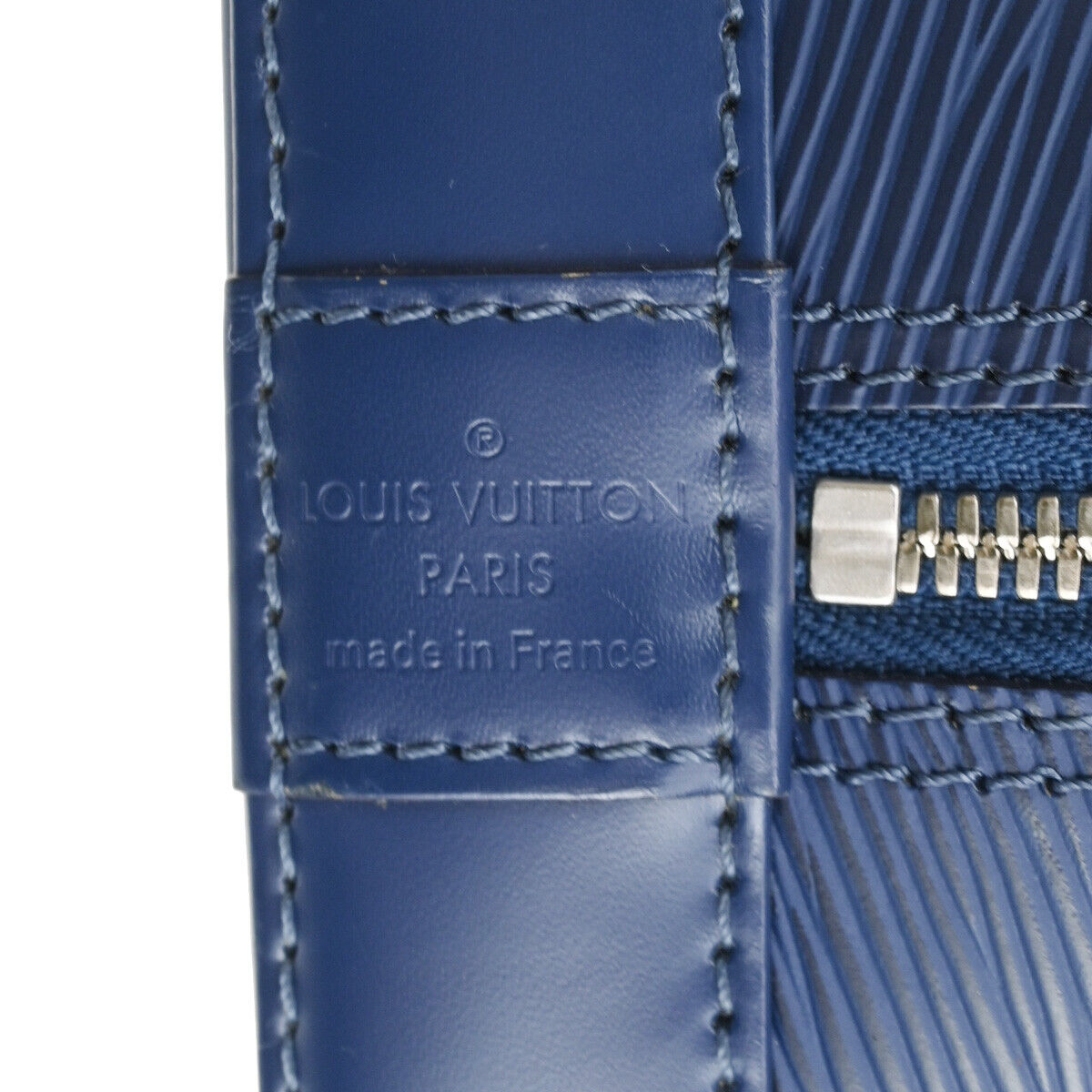 Louis Vuitton Alma, Blue, Leather, handbag