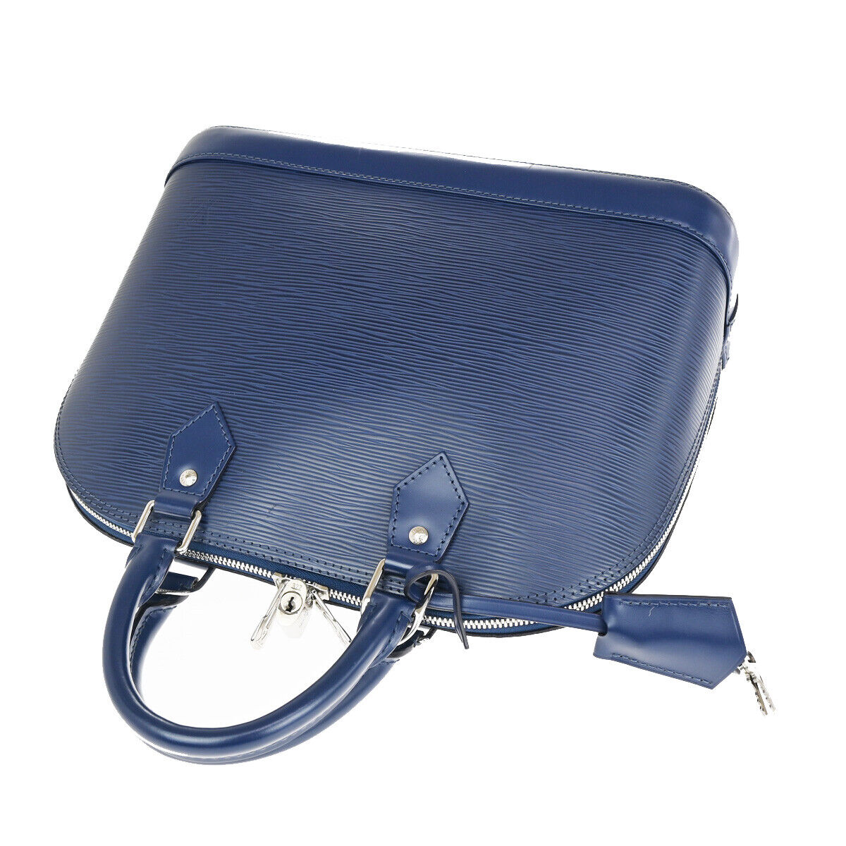 Louis Vuitton Alma, Blue, Leather, handbag