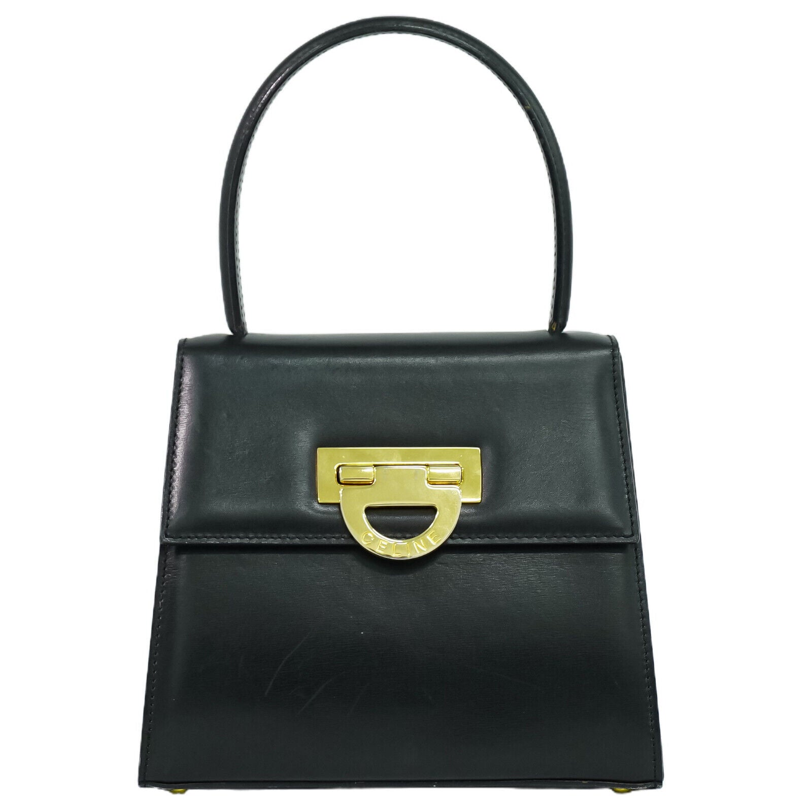 Céline Gancini, Black, Leather, handbag