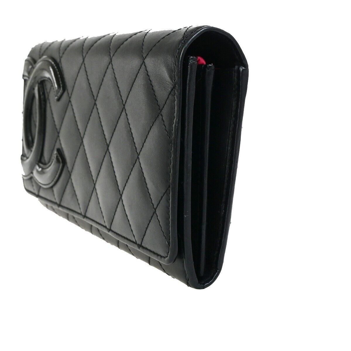 Chanel Cambon, Black, Leather, wallet