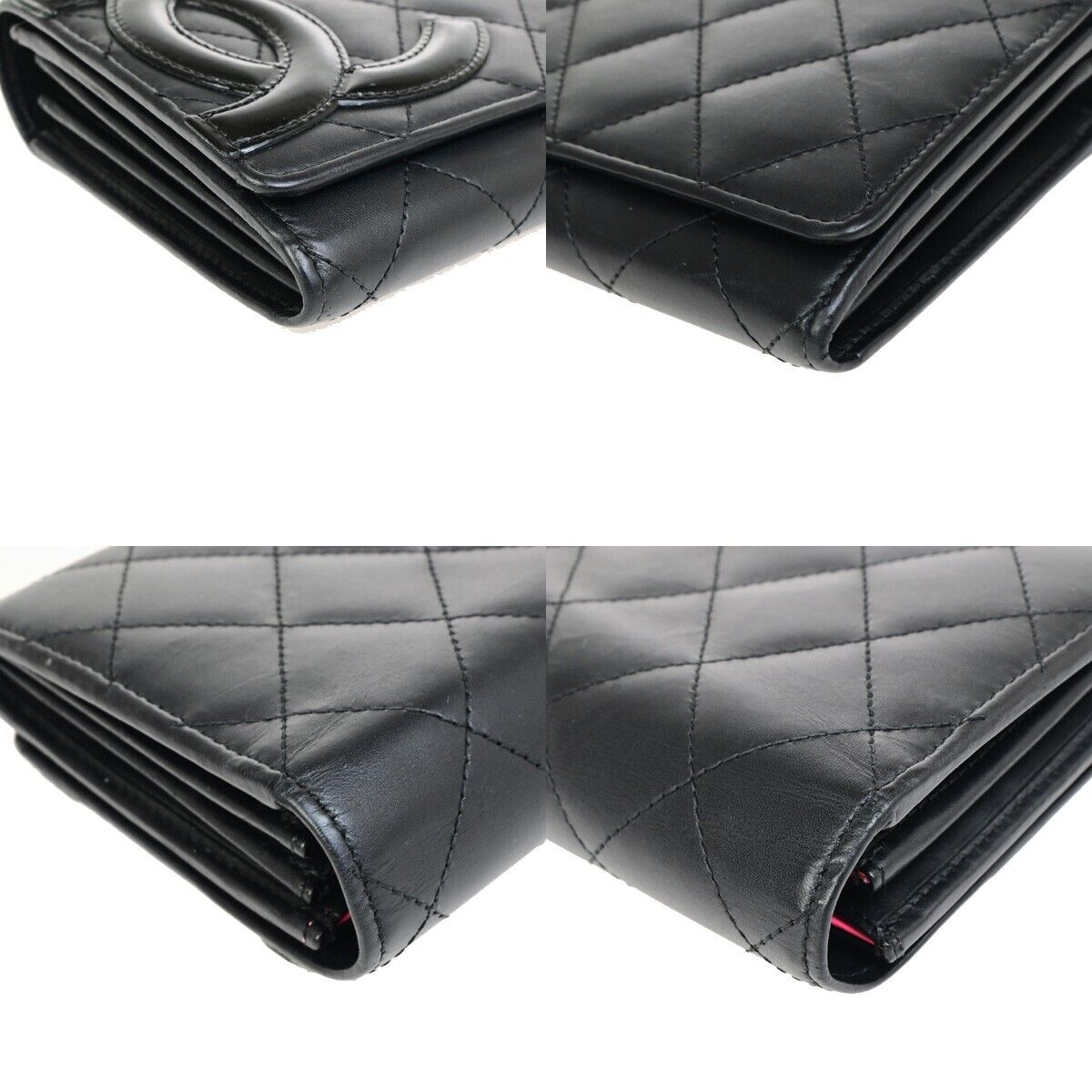 Chanel Cambon, Black, Leather, wallet