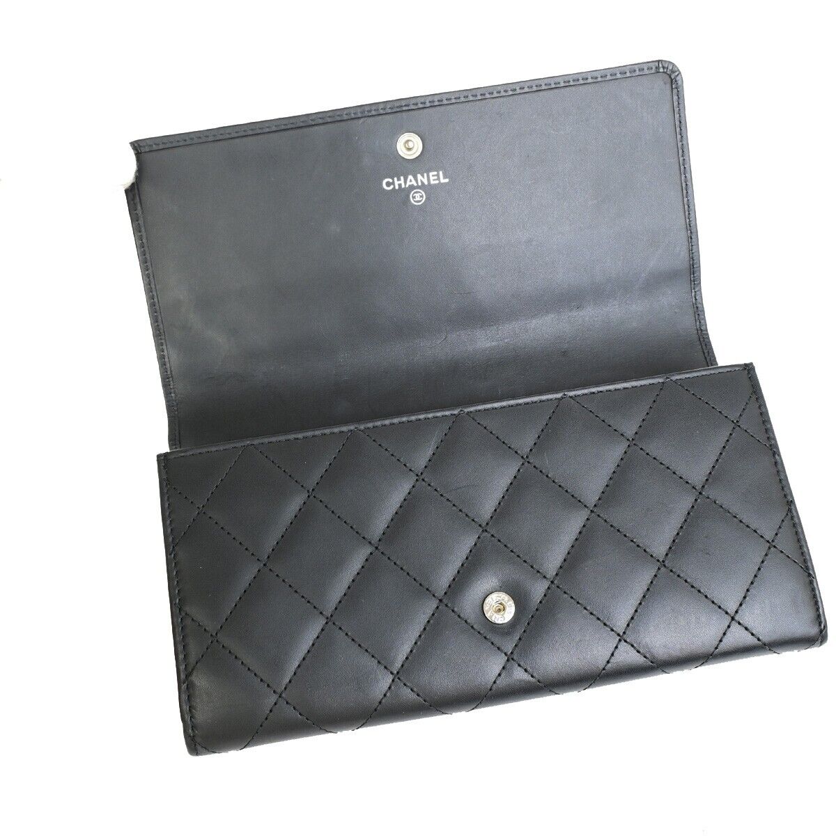 Chanel Cambon, Black, Leather, wallet