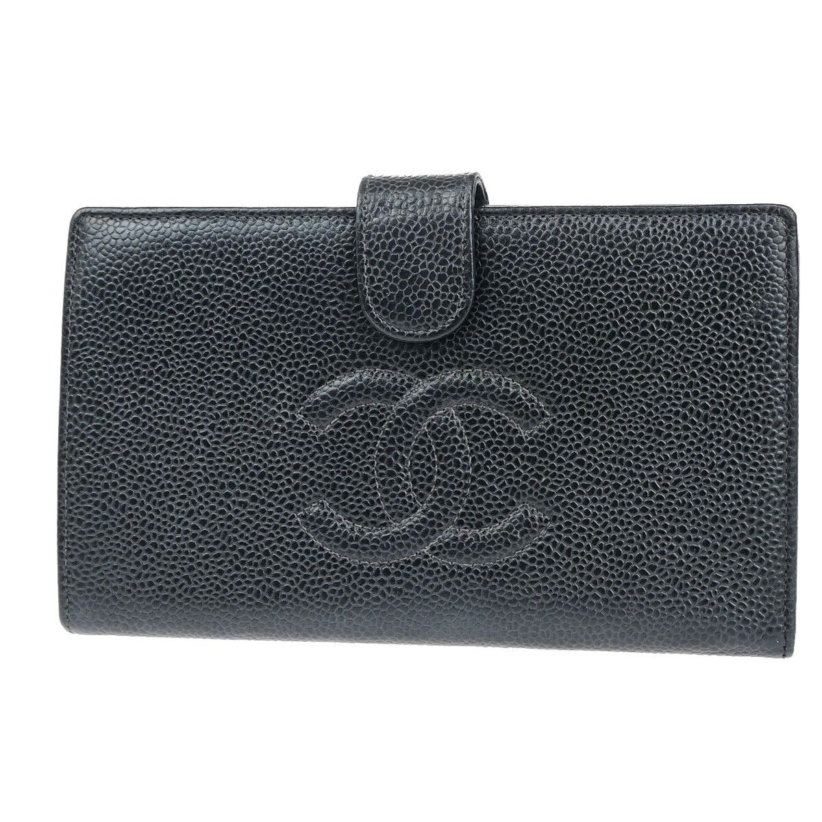 Chanel, Black, Leather, wallet