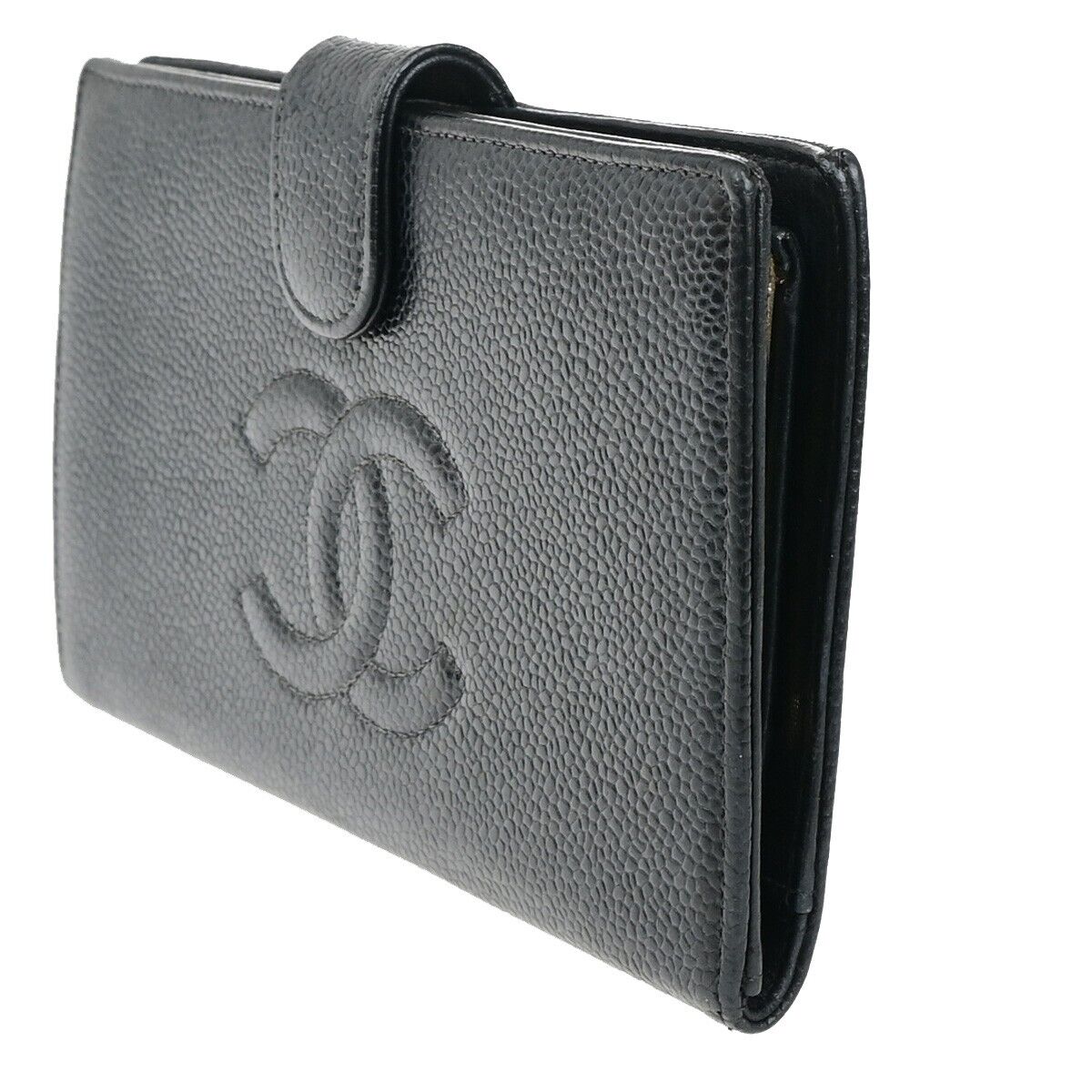 Chanel, Black, Leather, wallet