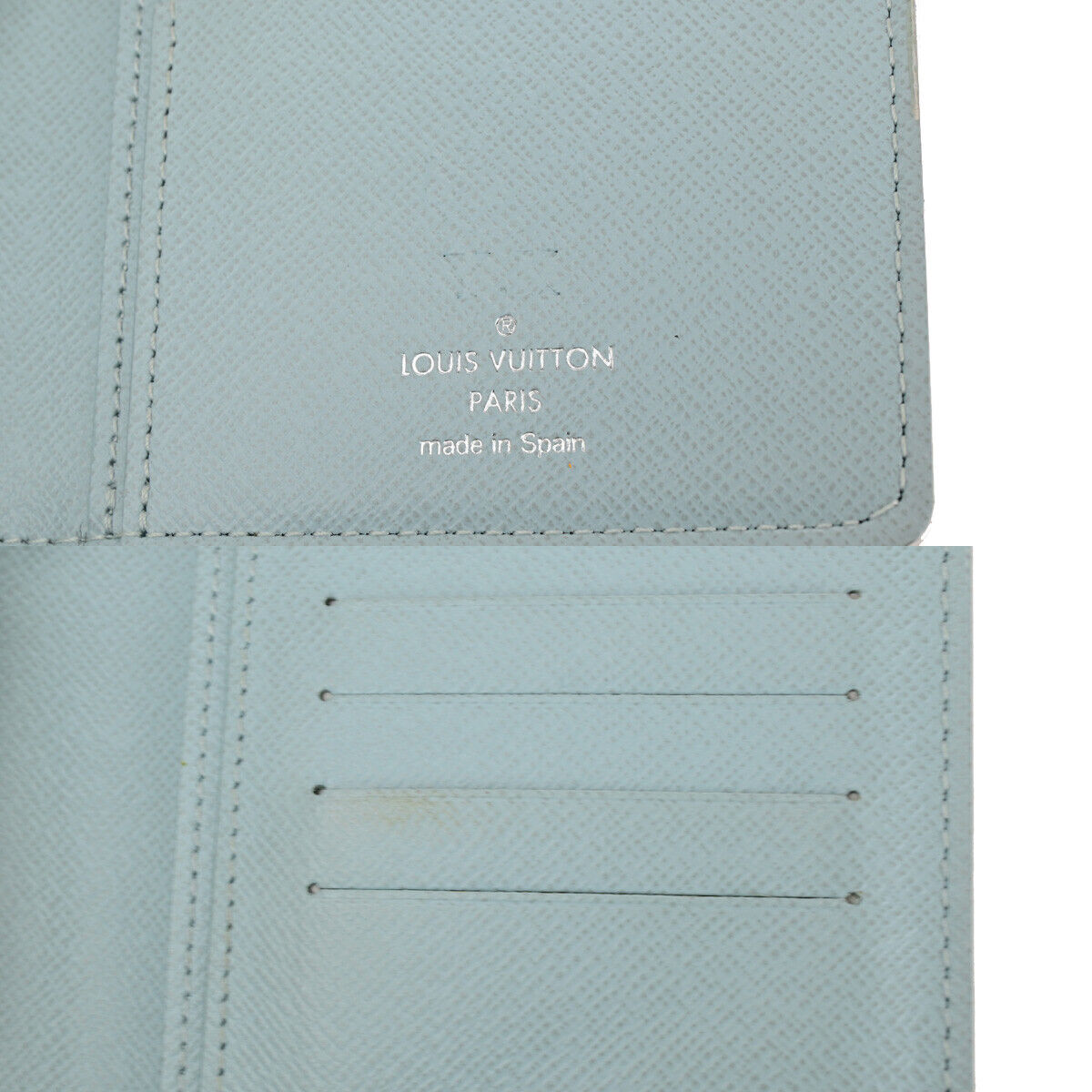 Louis Vuitton Brazza, Blue, Canvas, wallet