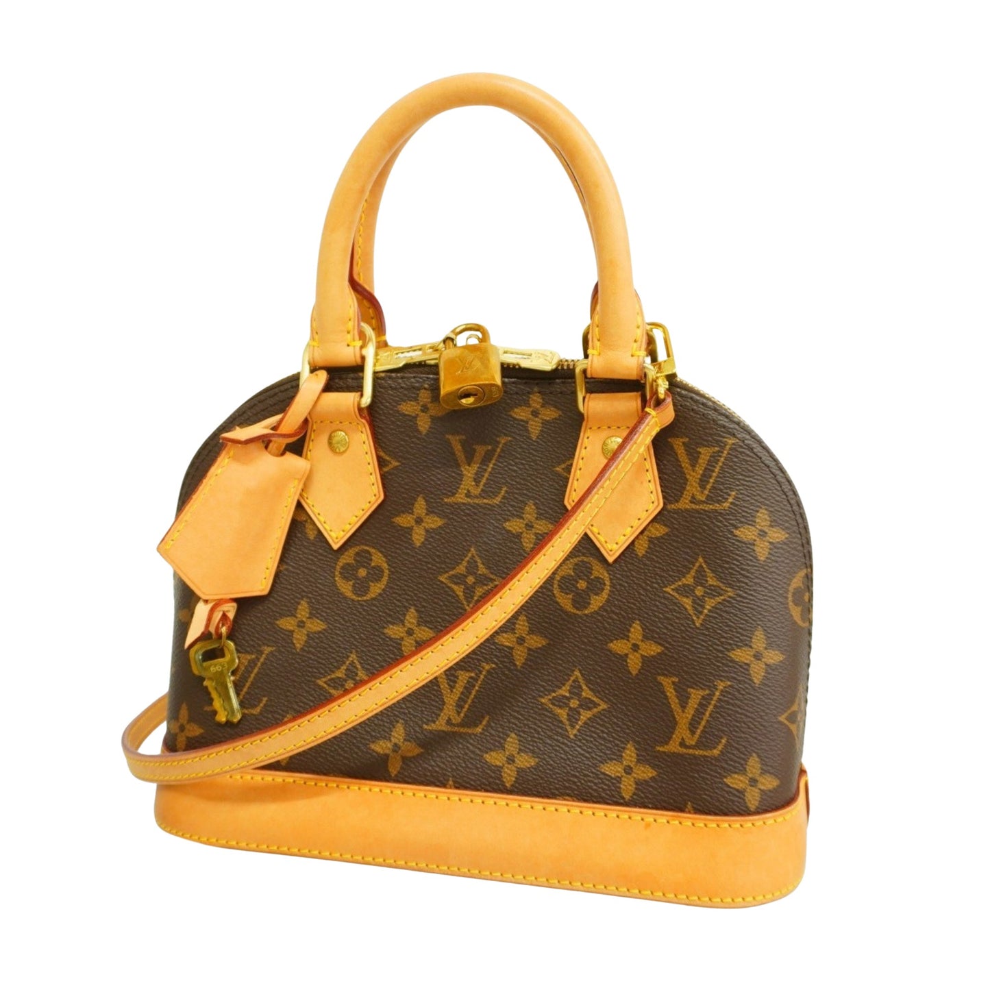 Louis Vuitton Alma BB, Brown, Canvas, handbag