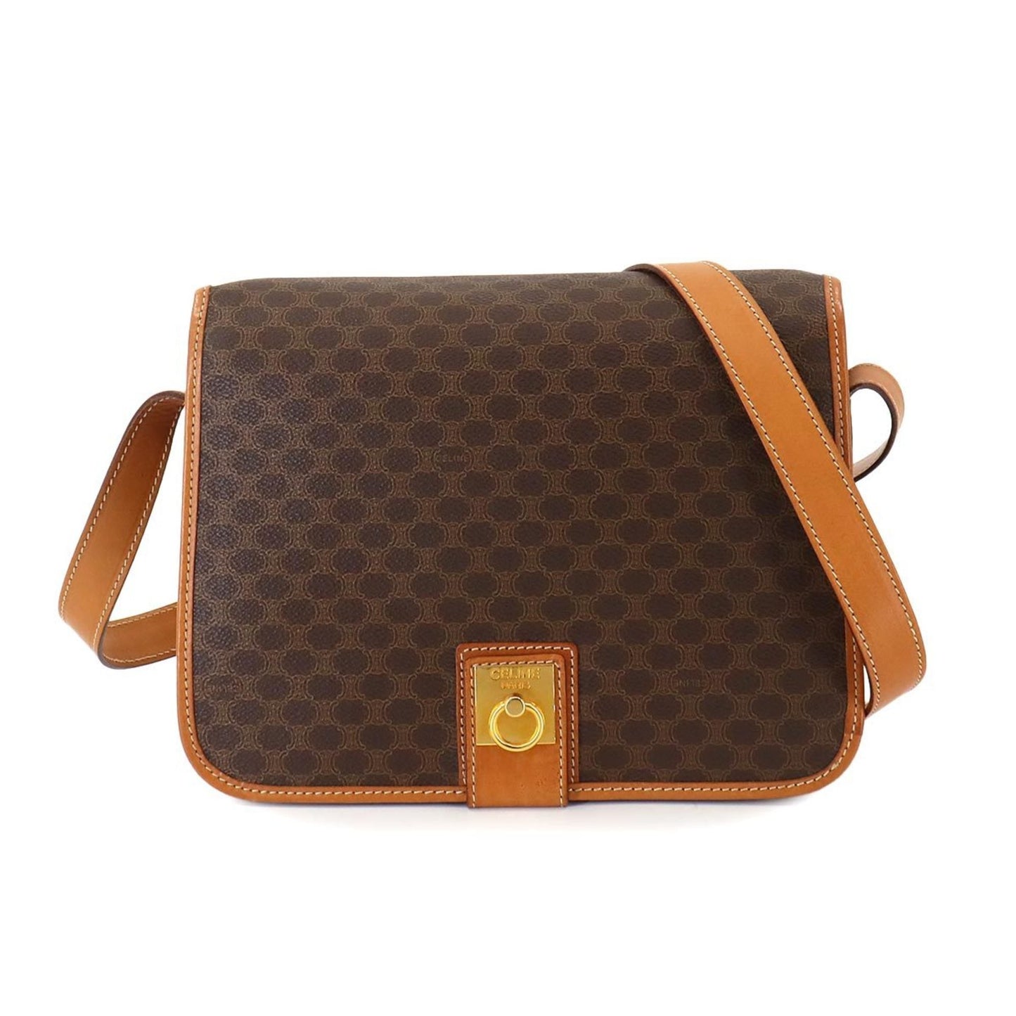 Céline Macadam, Brown, Canvas, shoulder