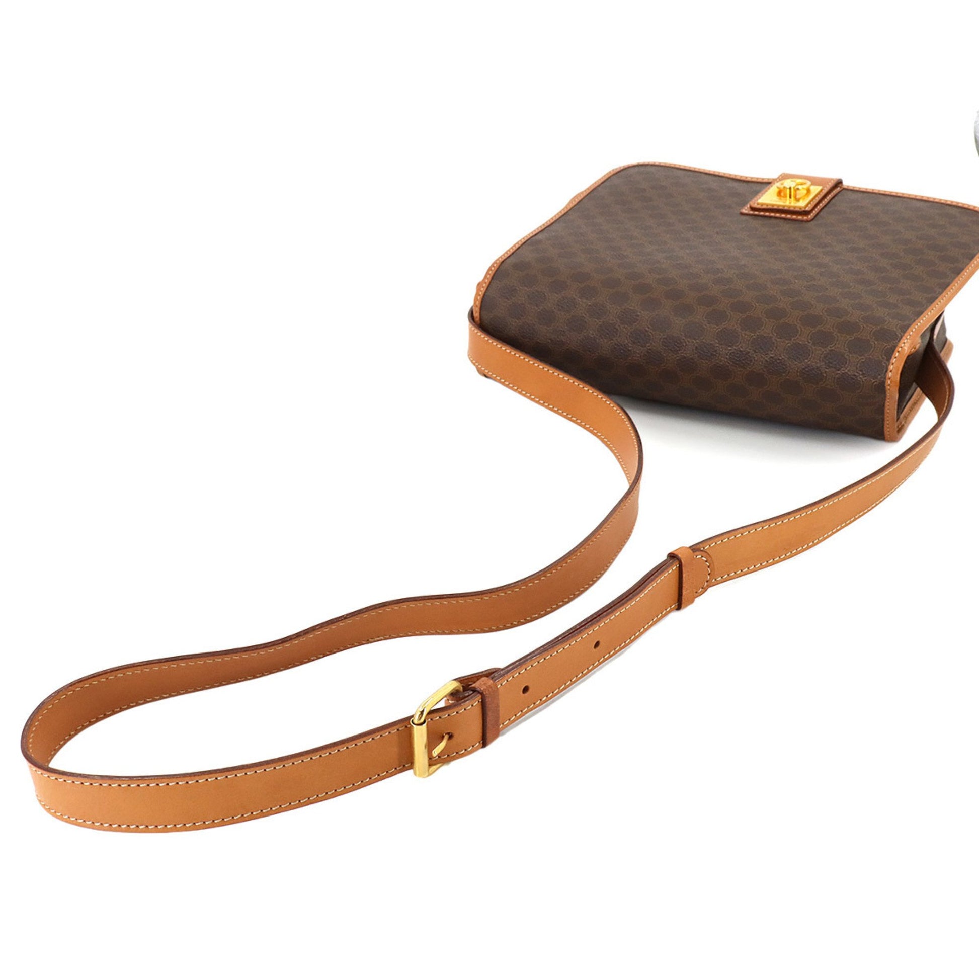 Céline Macadam, Brown, Canvas, shoulder