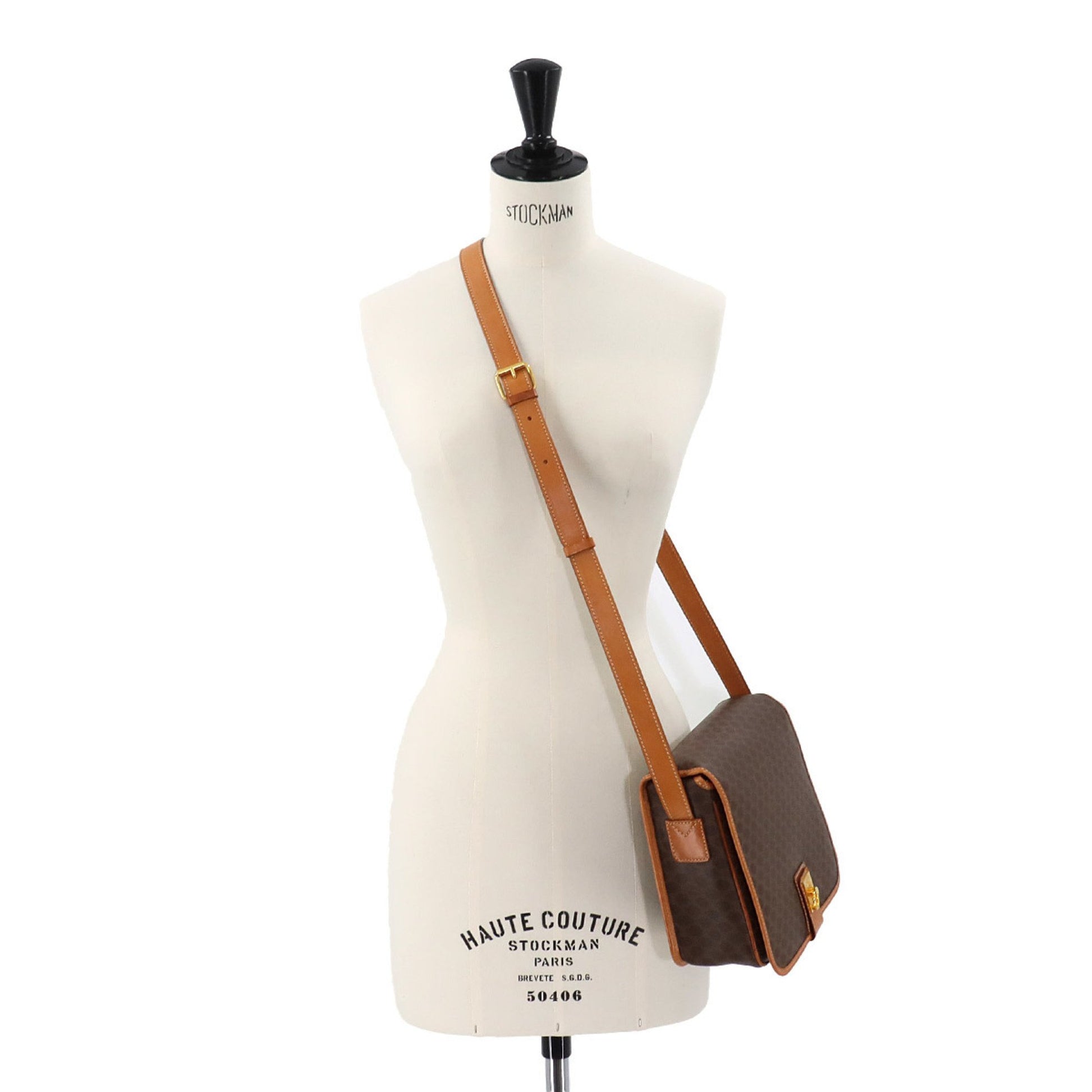 Céline Macadam, Brown, Canvas, shoulder