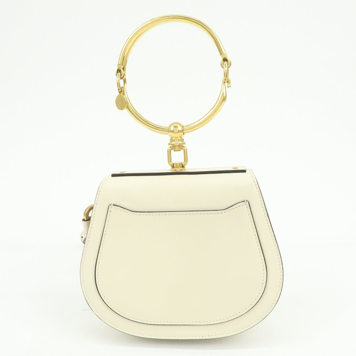 Chloe Nile Studded Suede and Leather, White, Leather, Crossbody Bag