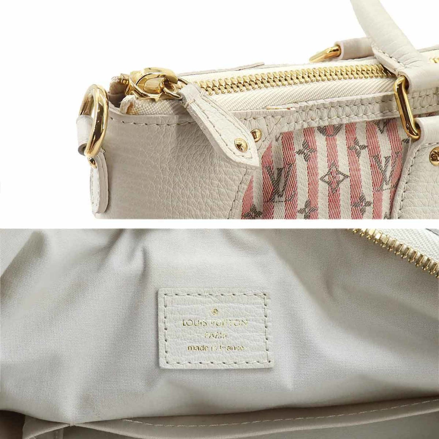 Louis Vuitton Marina GM, White, Canvas, handbag