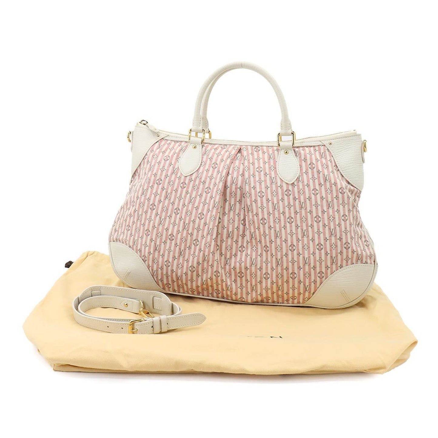 Louis Vuitton Marina GM, White, Canvas, handbag