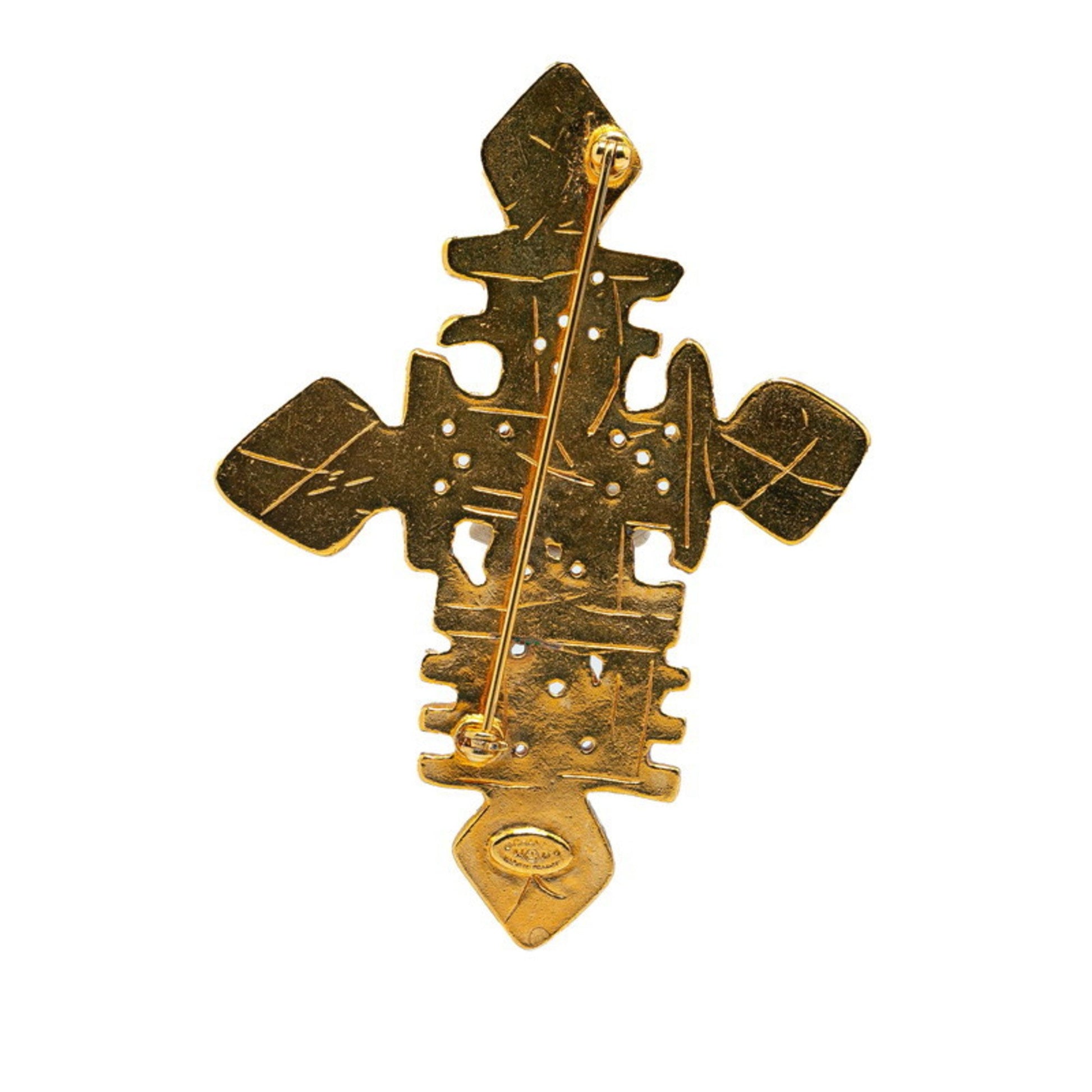 Chanel Cross, Gold, Gold Plated, brooch