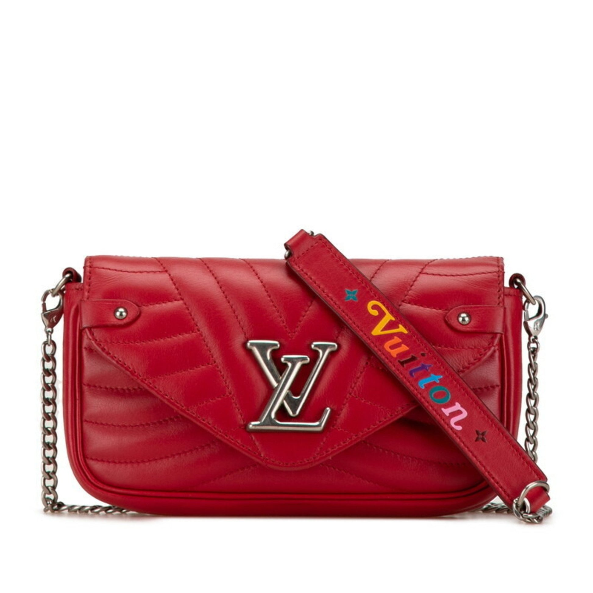 Louis Vuitton New Wave, Red, Leather, clutch